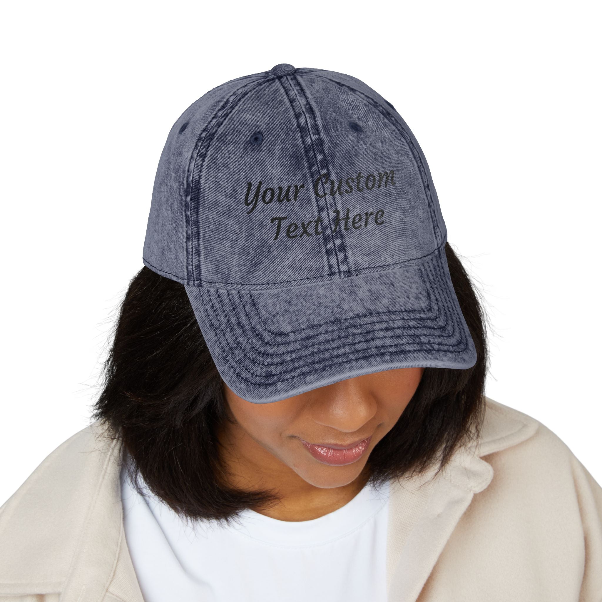 Vintage Embroidered Cap - Personalized Distressed Baseball Hat