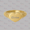 Heart Signet Ring — Personalized Engraved Stainless Steel