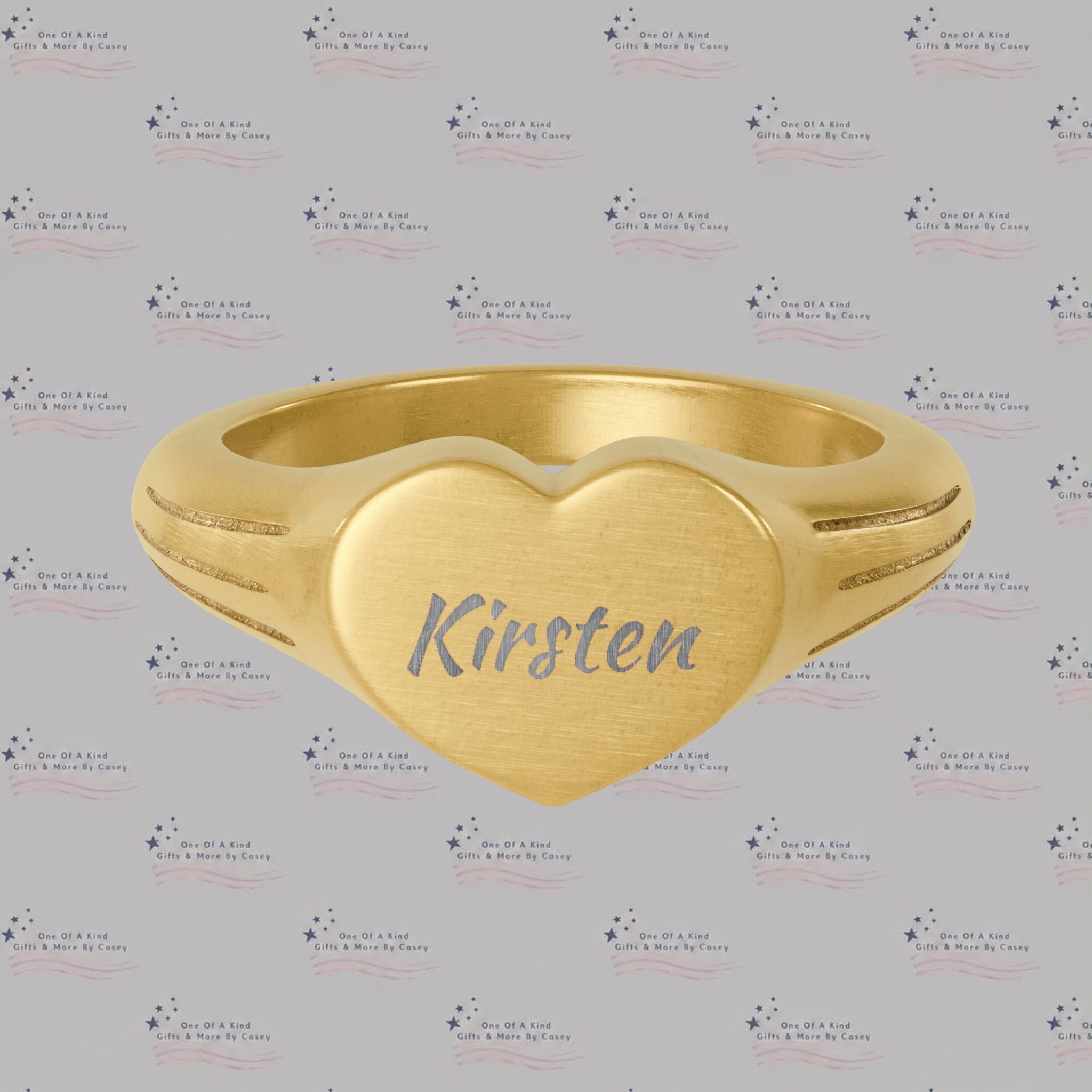Heart Signet Ring — Personalized Engraved Stainless Steel