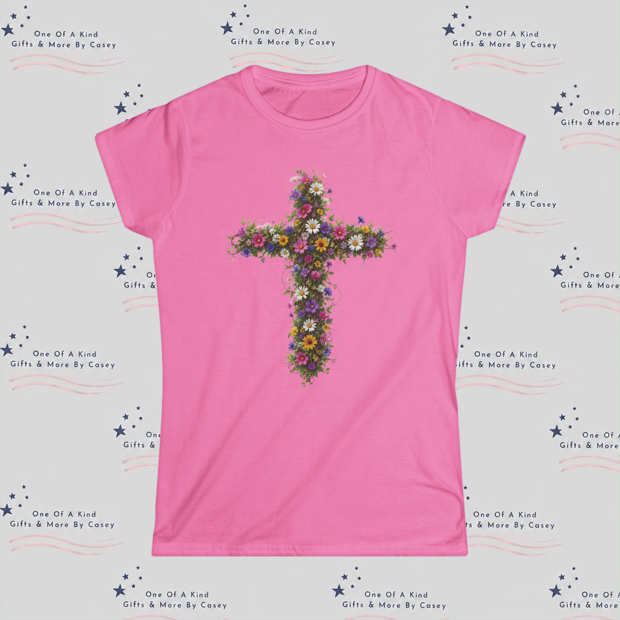 Floral Cross Women's Tee —  Spring Bouquet Shirt
