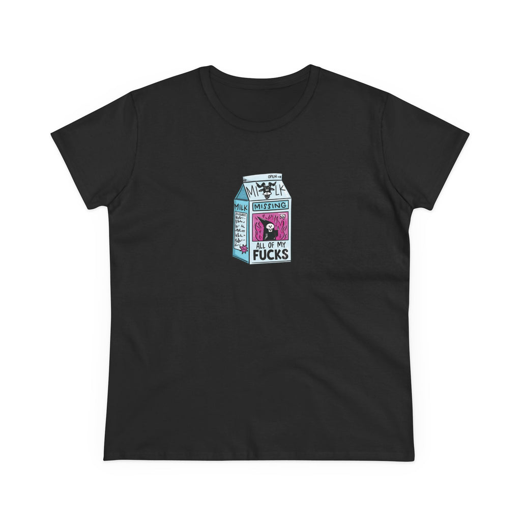 All My Fucks' Cartoon Milk Carton Women's T-Shirt