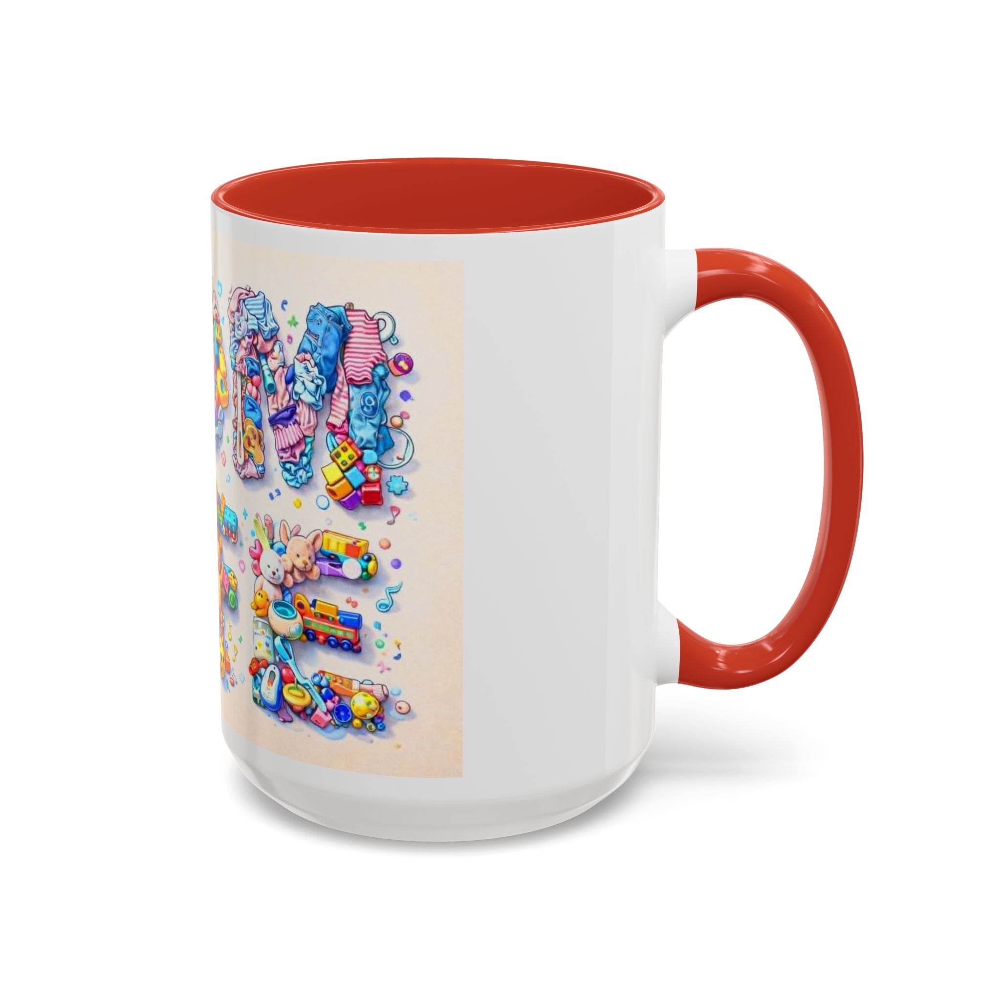 Baby Shower 'Mom to Be' Accent Coffee Mug — Cute Toy Lettering Design