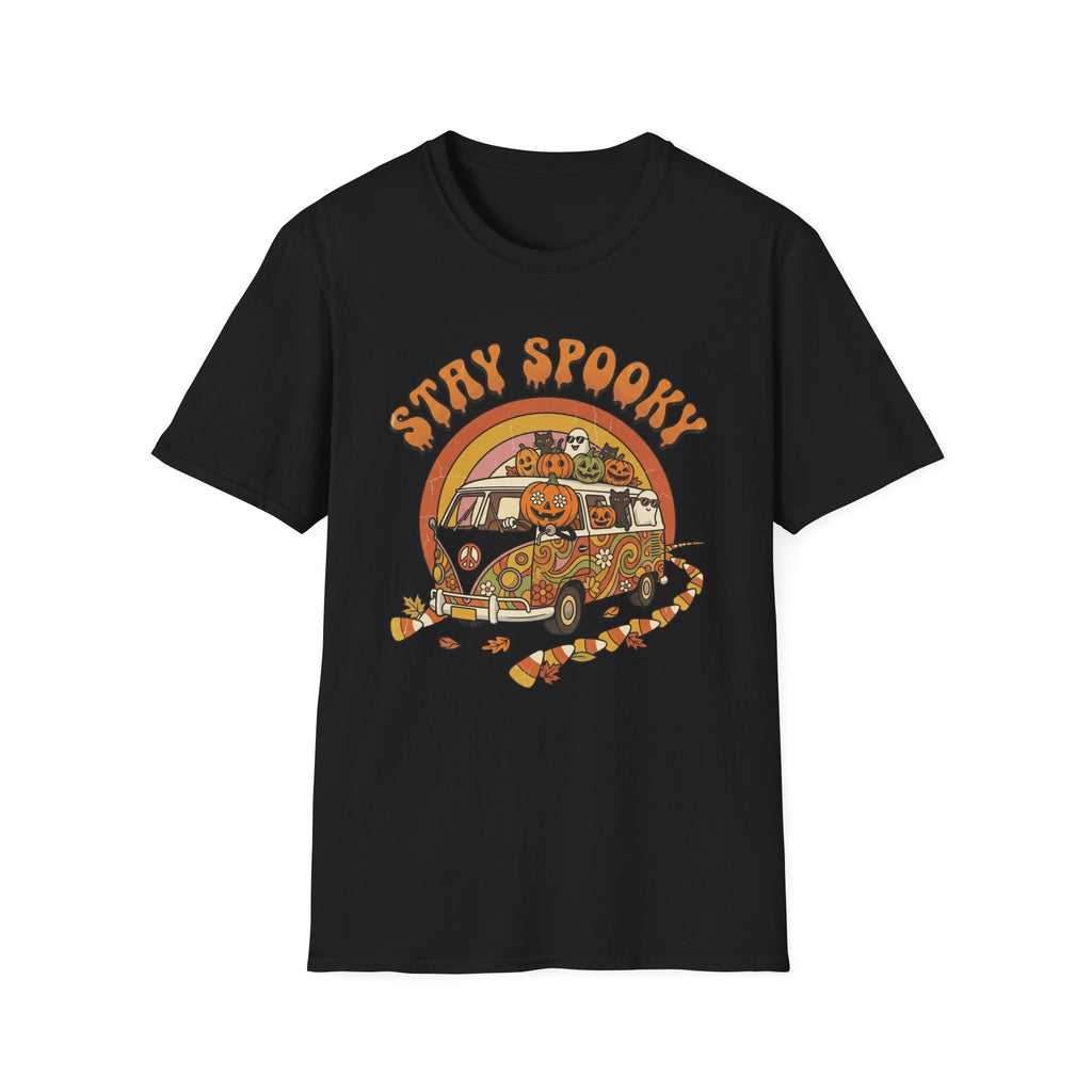 Stay Spooky Halloween T-Shirt — Retro Pumpkin Van Graphic