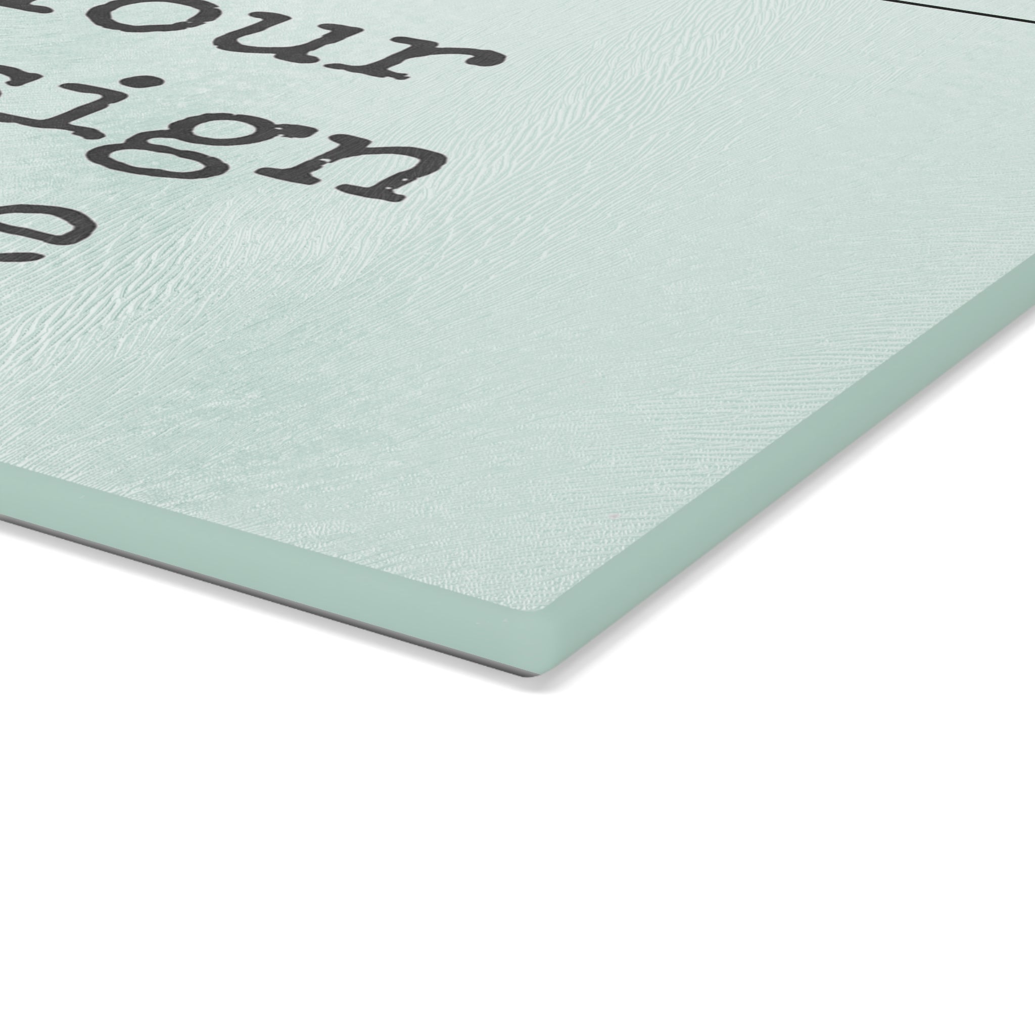 Glass Cutting Board - Customizable Mint Stripe Design (Your Design Here)