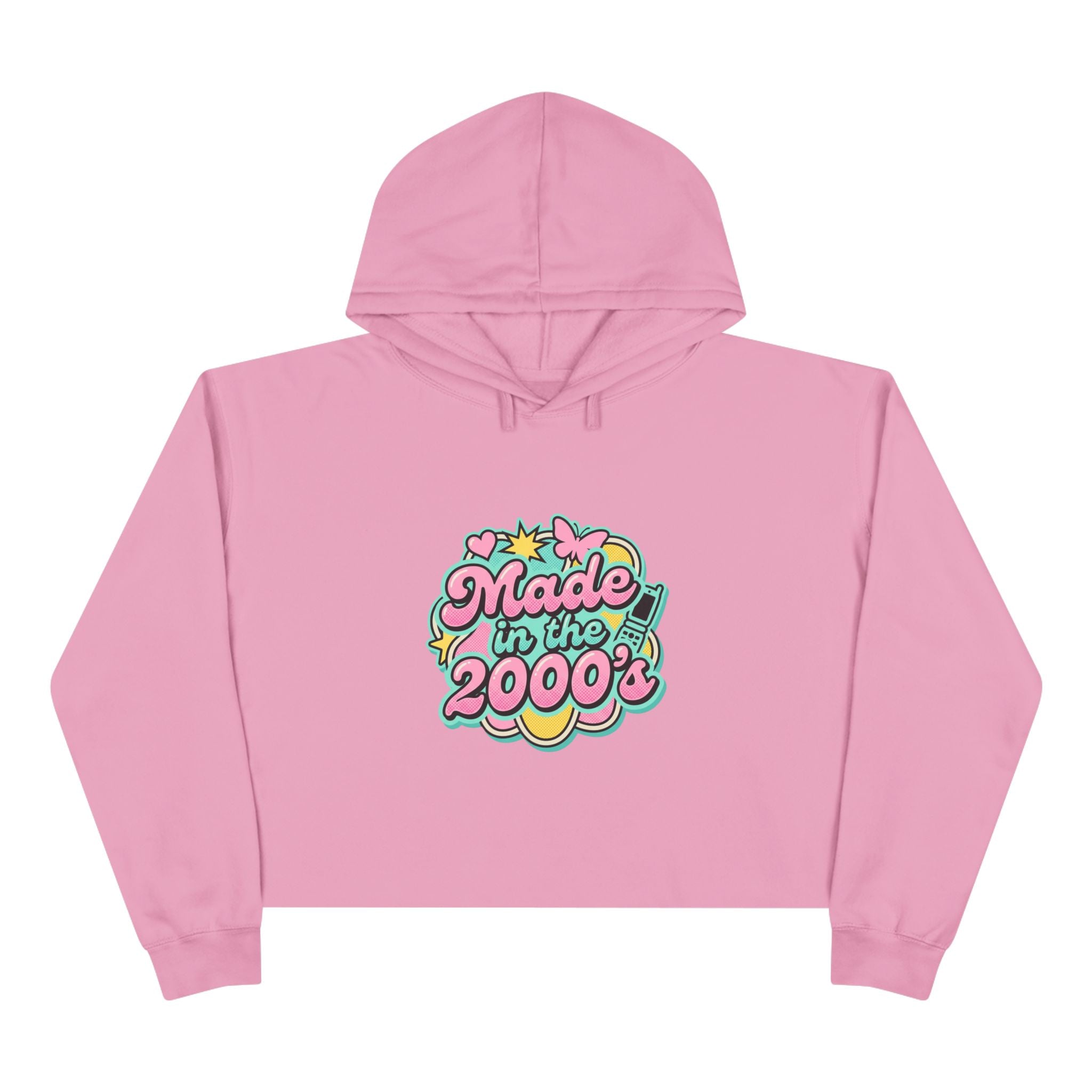 Made in the 2000s Crop Hoodie – Retro Y2K Graphic Cropped Sweatshirt