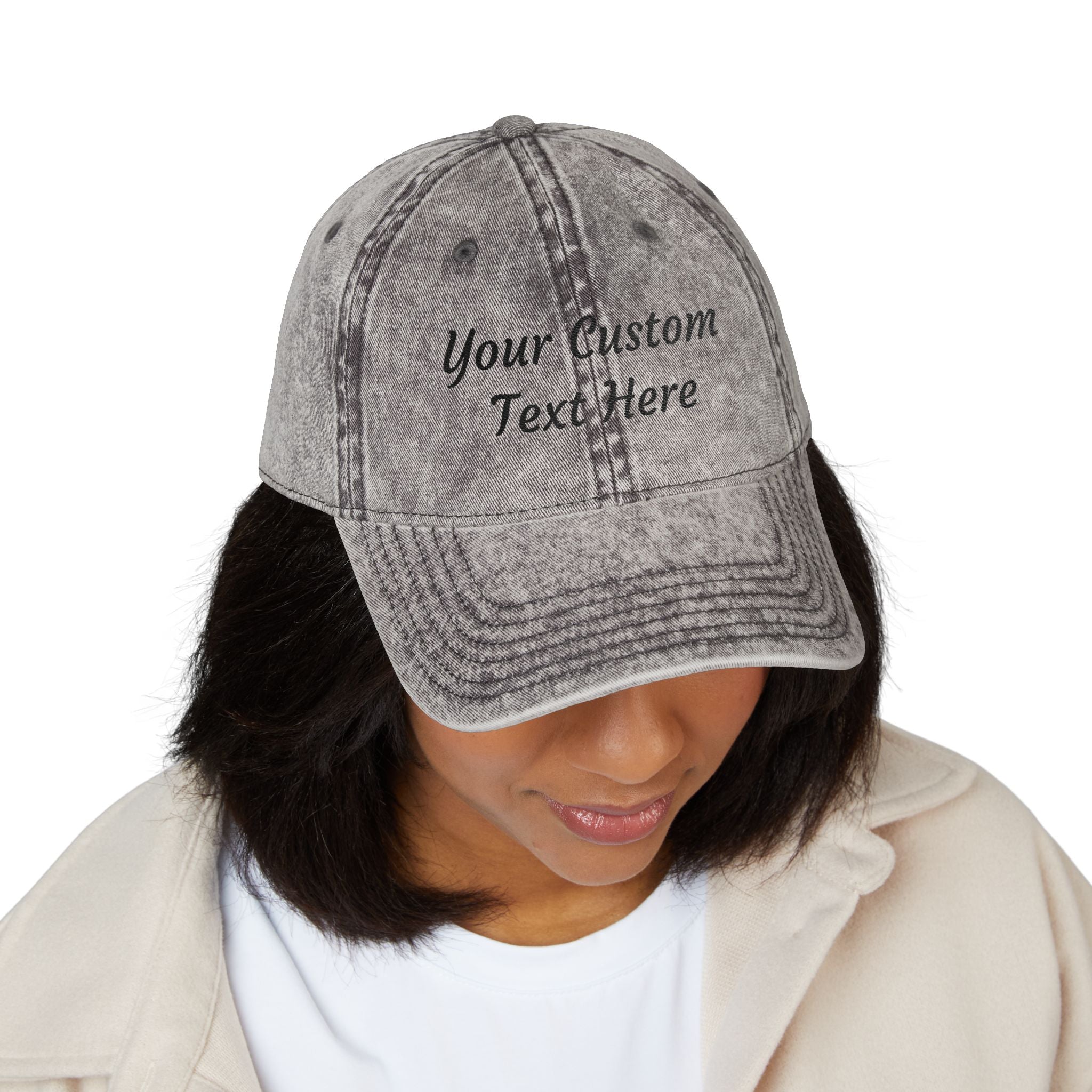Vintage Embroidered Cap - Personalized Distressed Baseball Hat