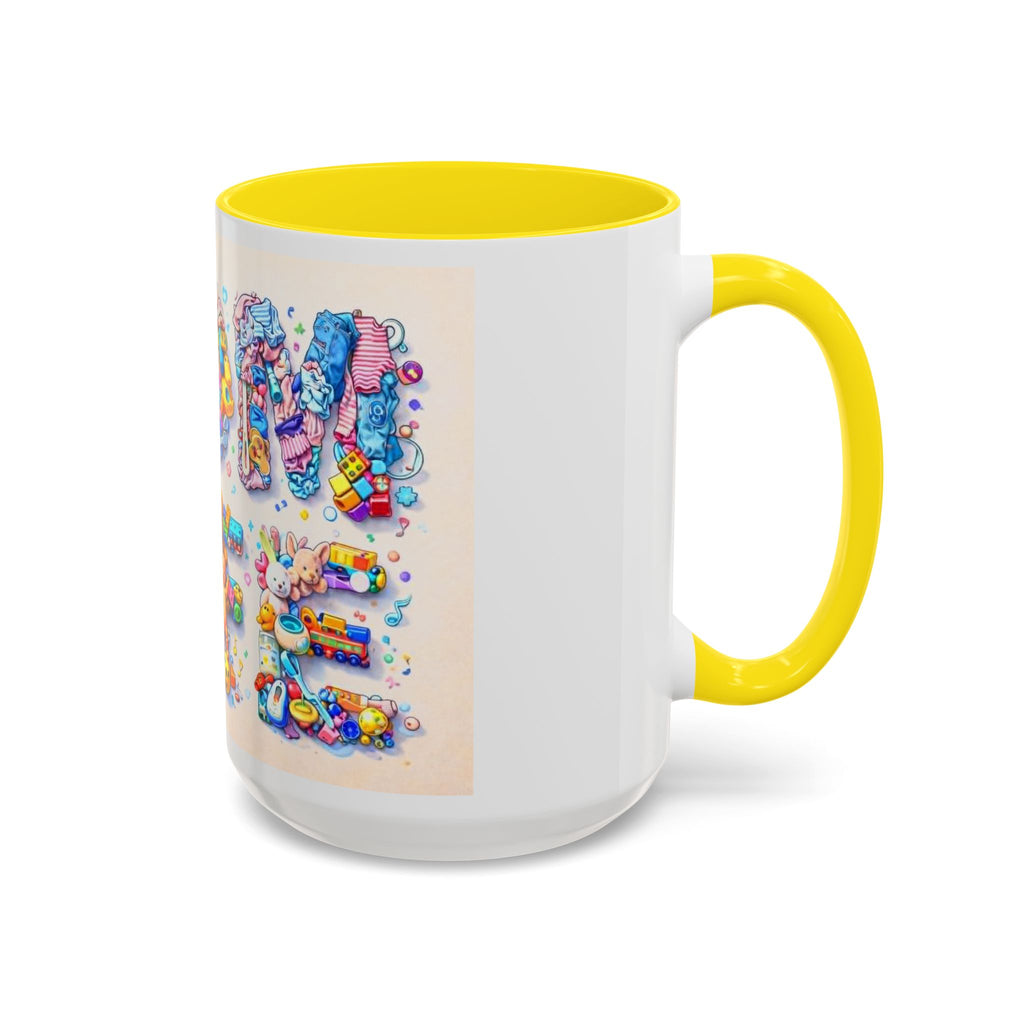 Baby Shower 'Mom to Be' Accent Coffee Mug — Cute Toy Lettering Design
