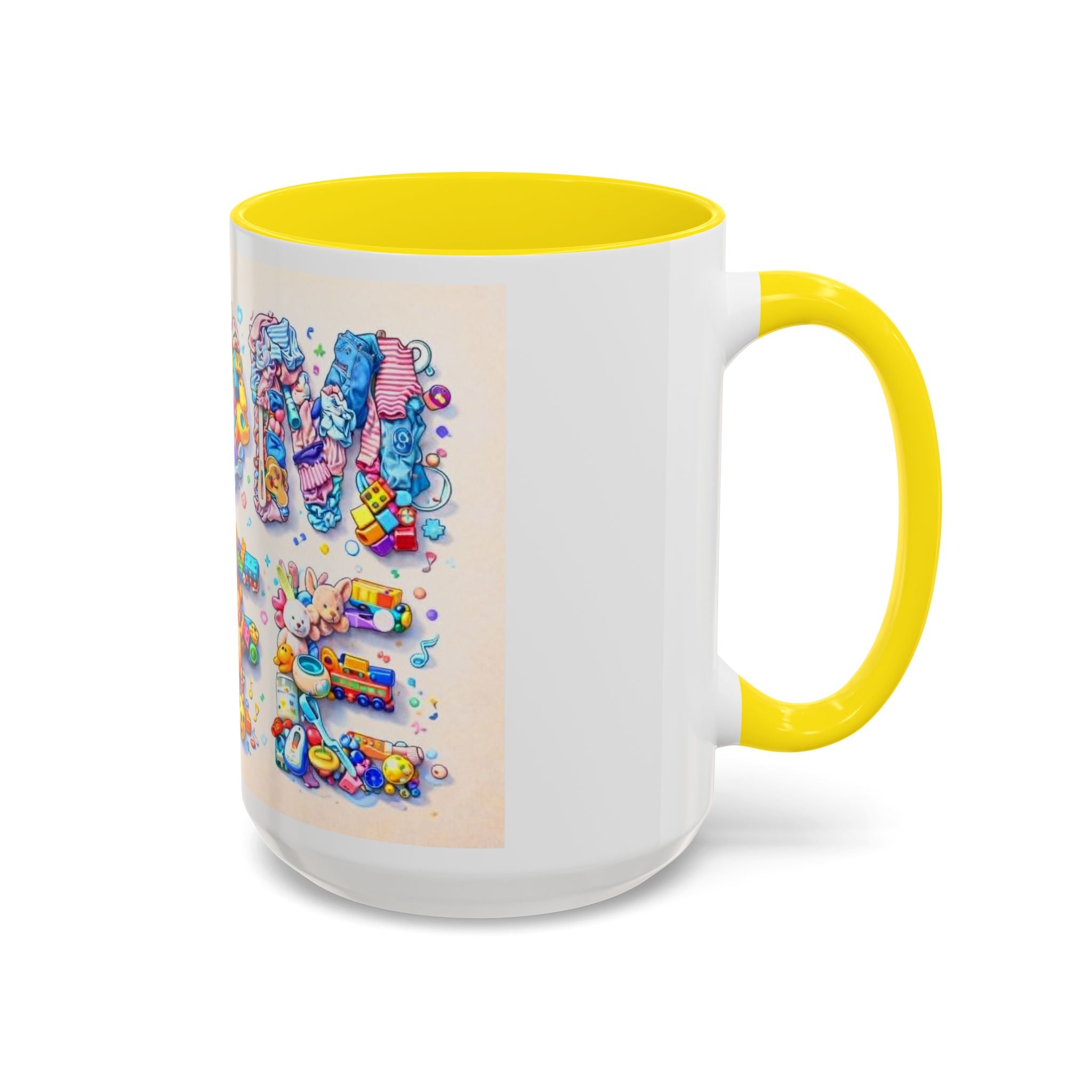 Baby Shower 'Mom to Be' Accent Coffee Mug — Cute Toy Lettering Design