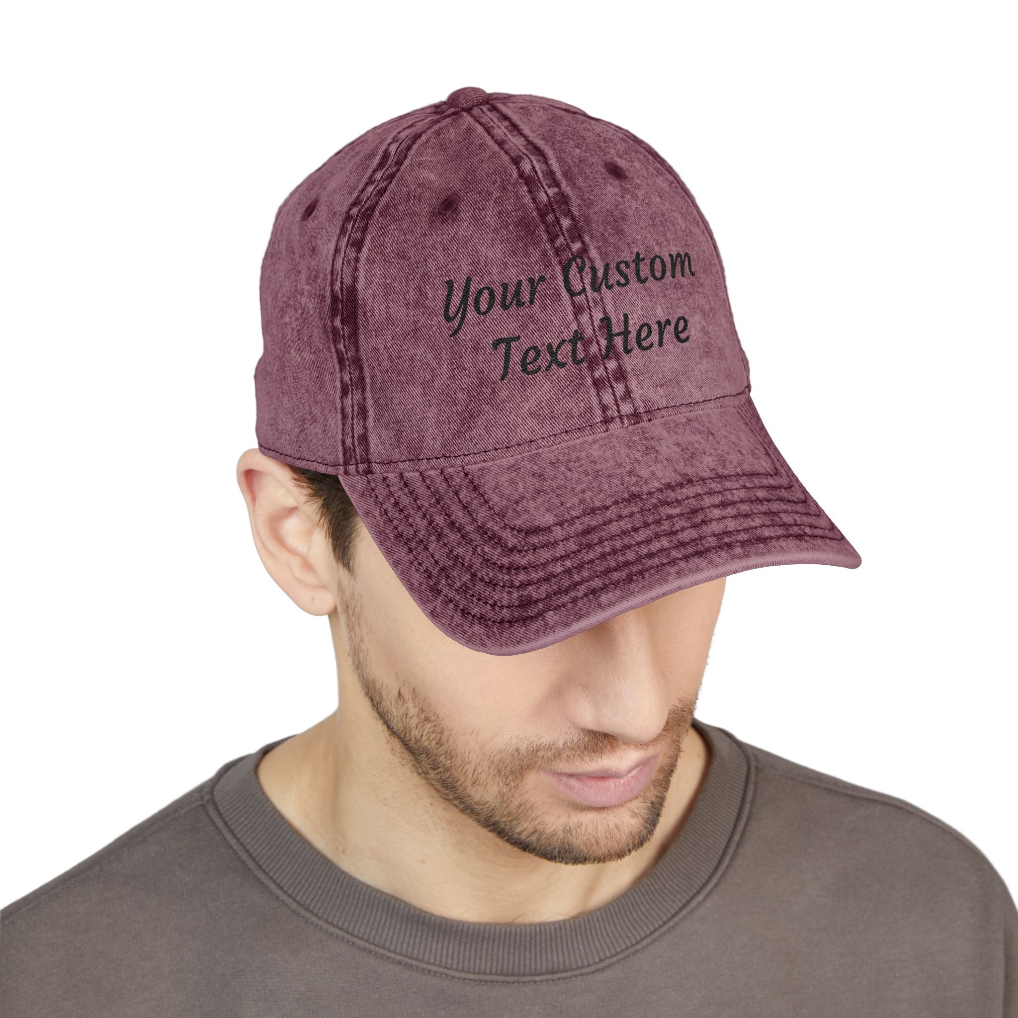 Vintage Embroidered Cap - Personalized Distressed Baseball Hat
