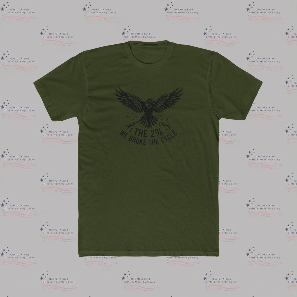 Eagle Graphic Tee — “The 2% We Broke The Cycle” Inspirational Crew Shirt