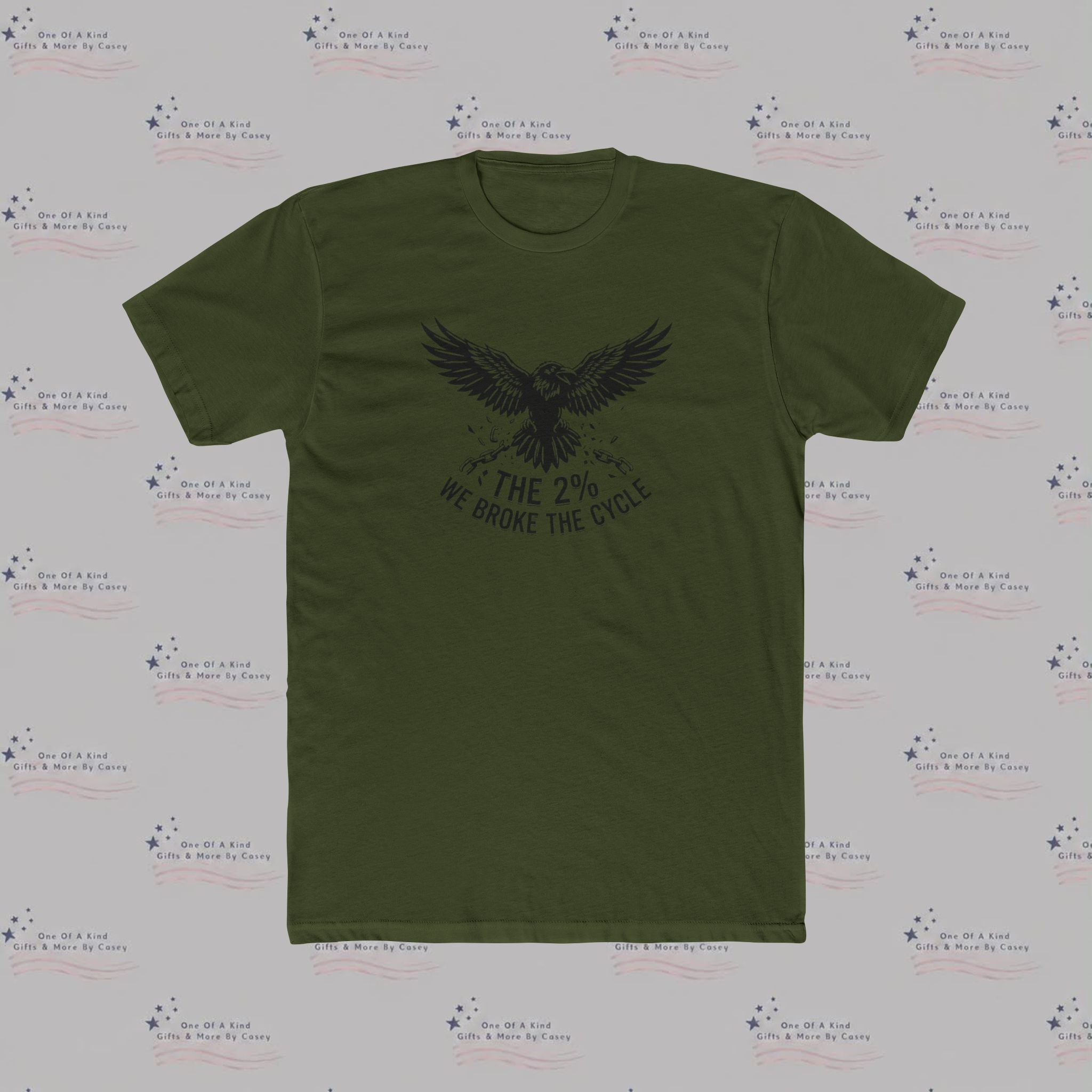 Eagle Graphic Tee — “The 2% We Broke The Cycle” Inspirational Crew Shirt