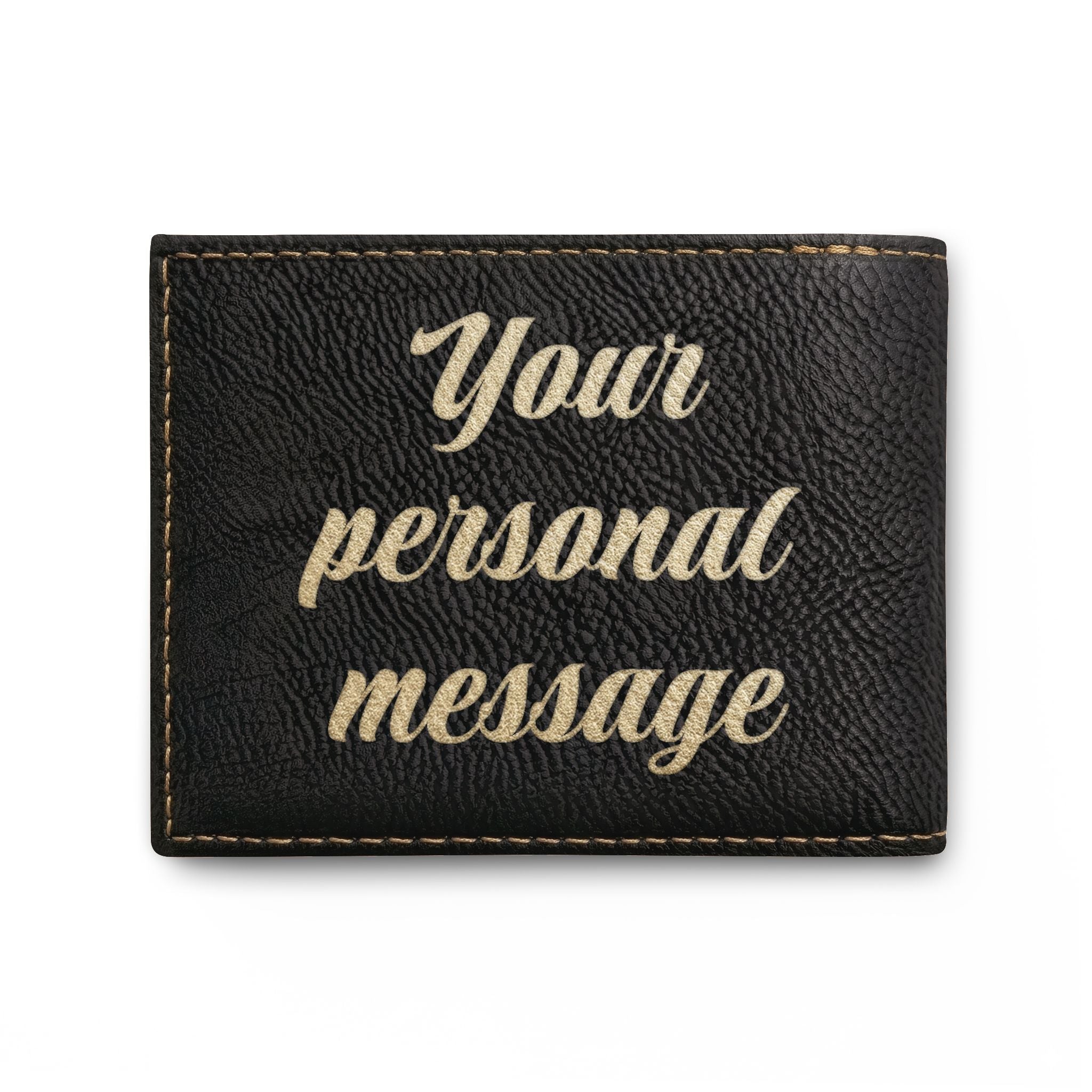 Personalized Bi-Fold Wallet — Custom Name or Message Engraved