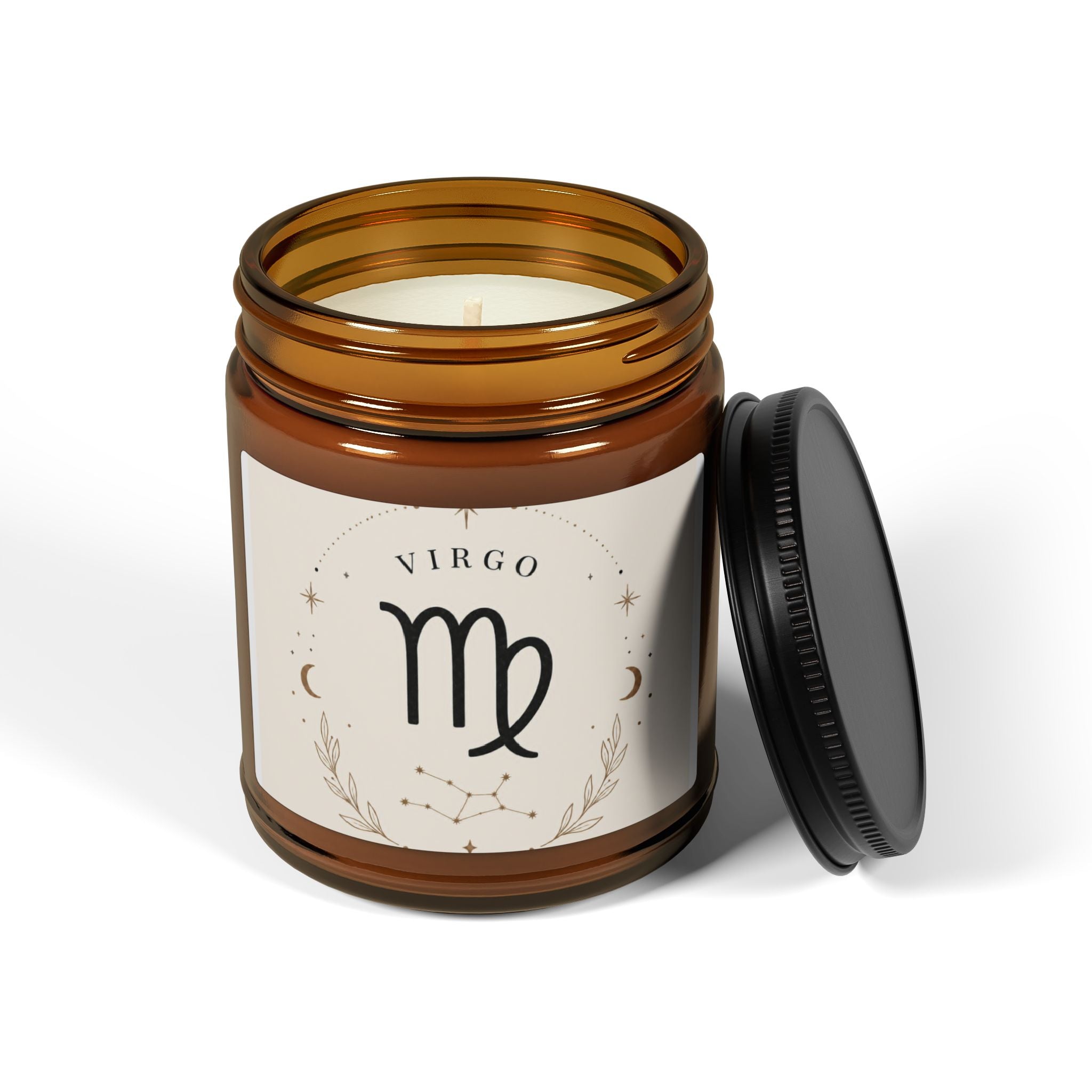 Virgo Scented Soy Candle — Amber Jar Aromatherapy Candle (Multiple Sizes)