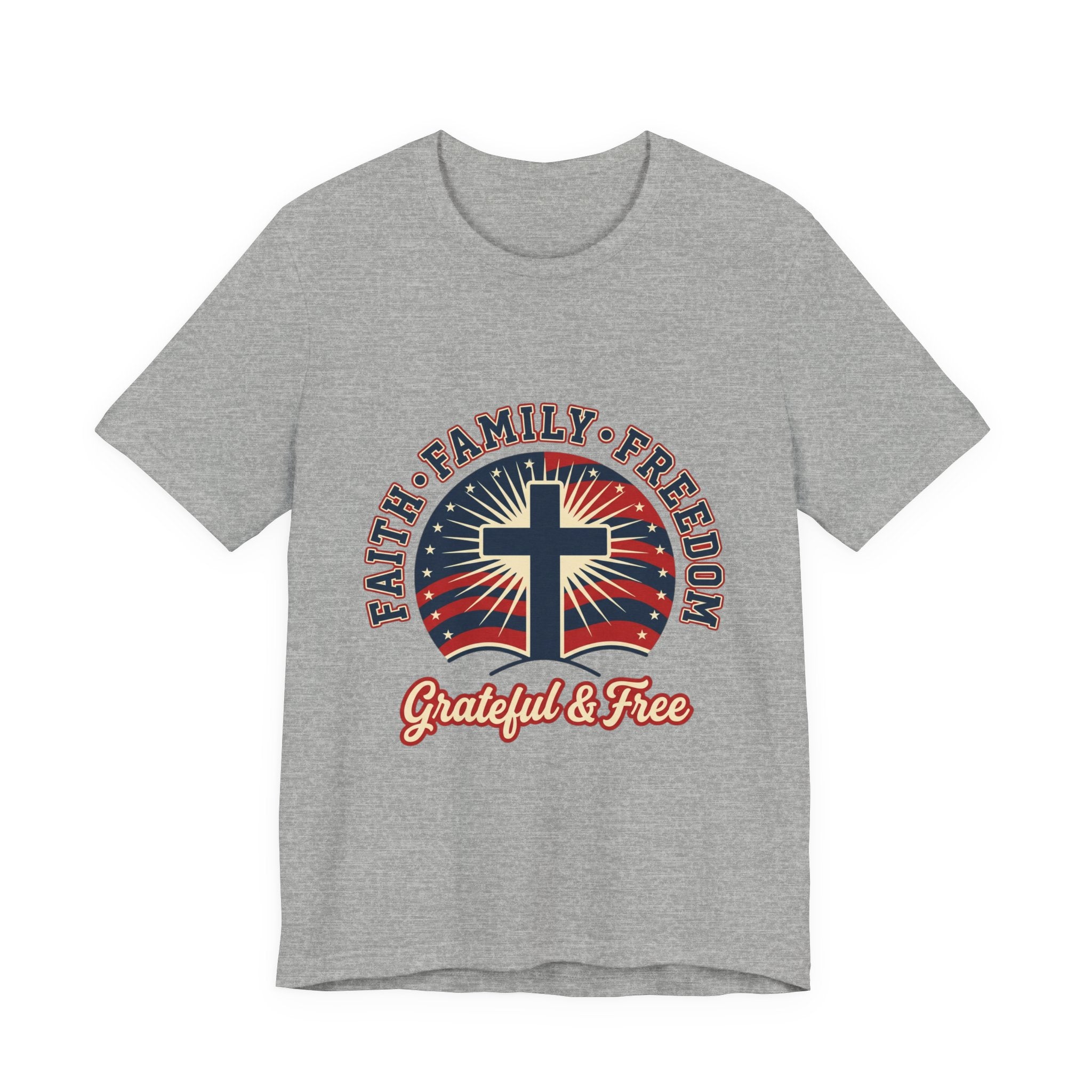 Faith Family Freedom T-Shirt | Patriotic Faith-Based, Vintage Americana