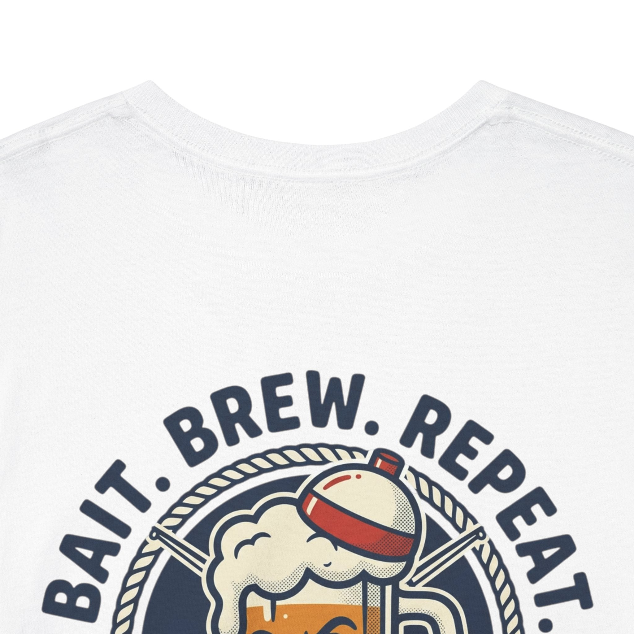 Beer & Fishing T-Shirt — “Bait. Brew. Repeat.” Graphic Tee