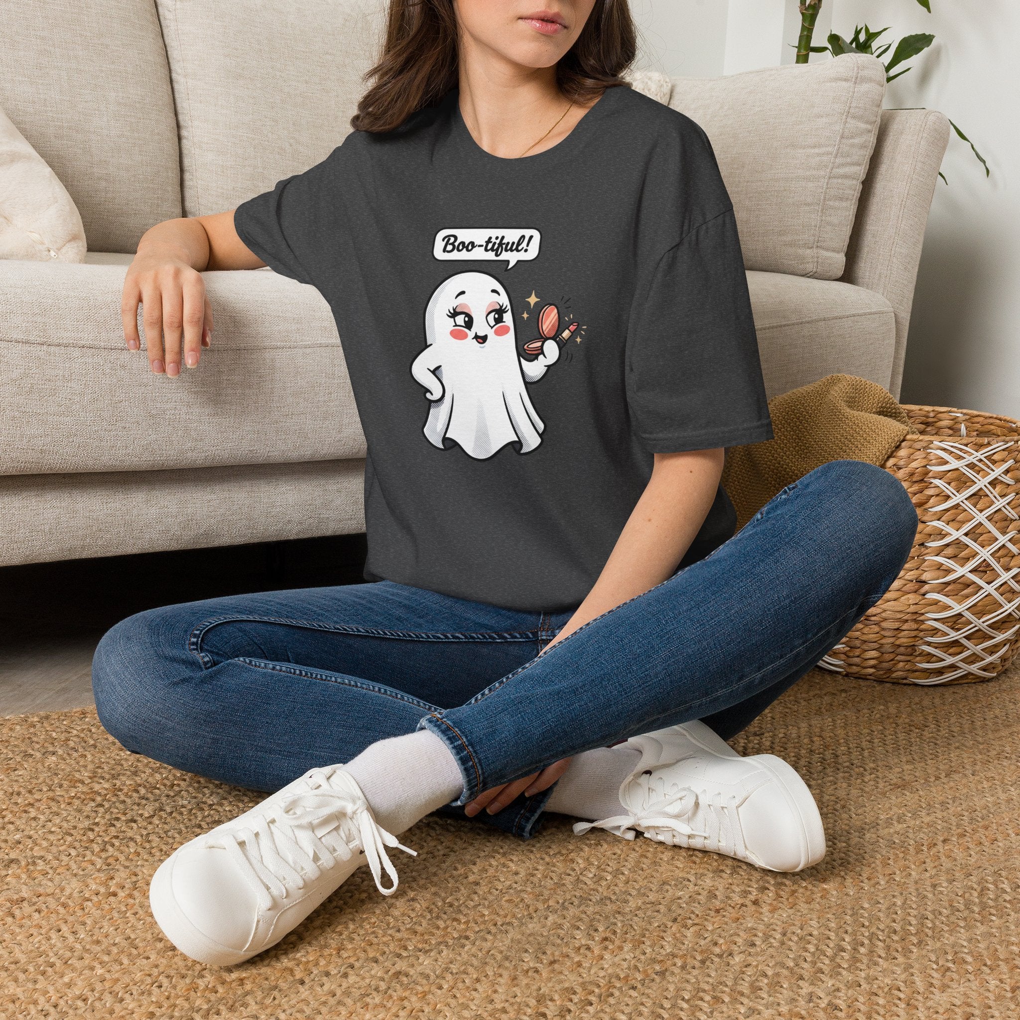 Boo-tiful Ghost T-Shirt — Cute Halloween Spirit Graphic Tee