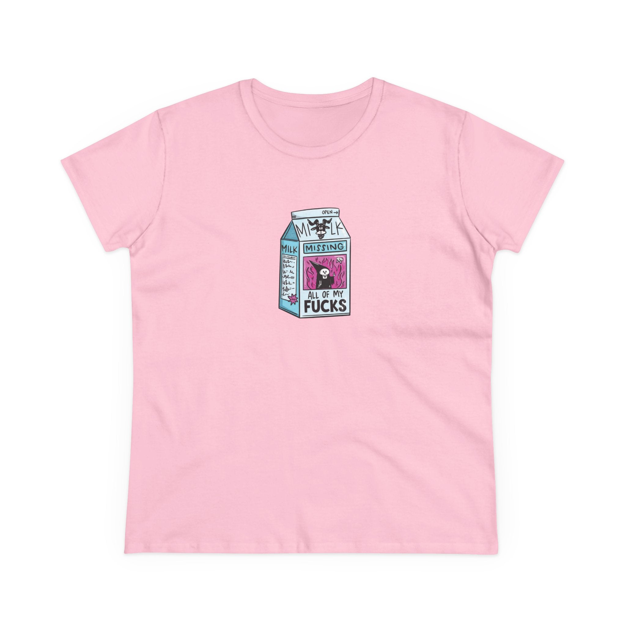 All My Fucks' Cartoon Milk Carton Women's T-Shirt
