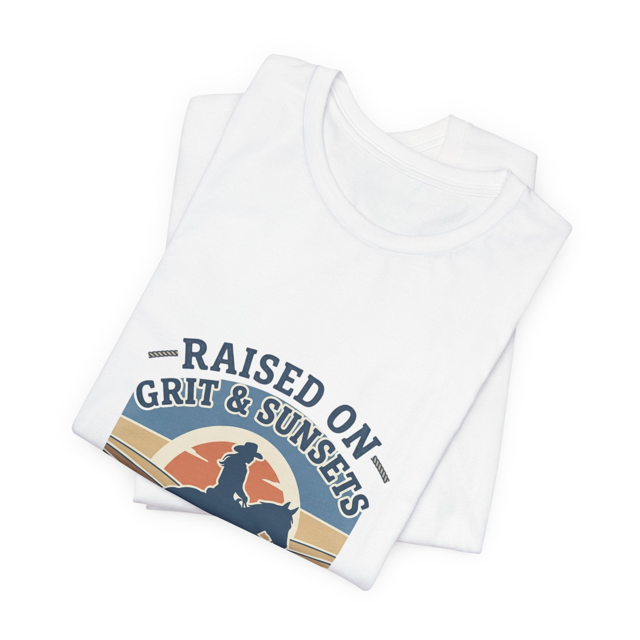 Raised on Grit & Sunsets Tee | western cowgirl ranch rustic prairie vintage
