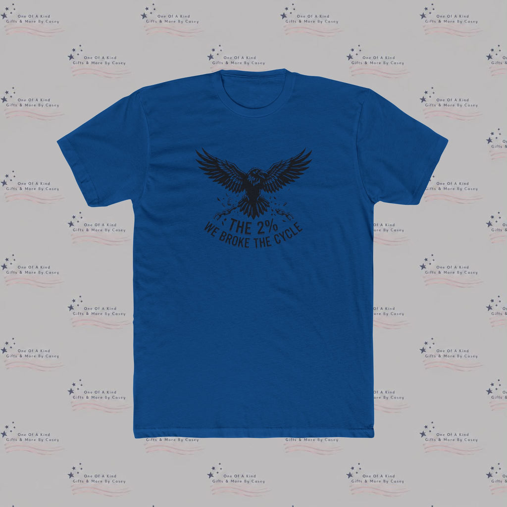 Eagle Graphic Tee — “The 2% We Broke The Cycle” Inspirational Crew Shirt