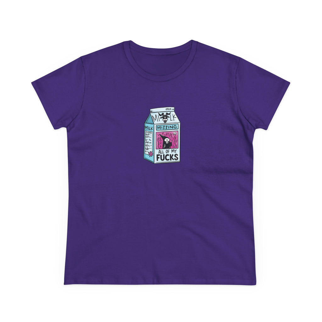 All My Fucks' Cartoon Milk Carton Women's T-Shirt