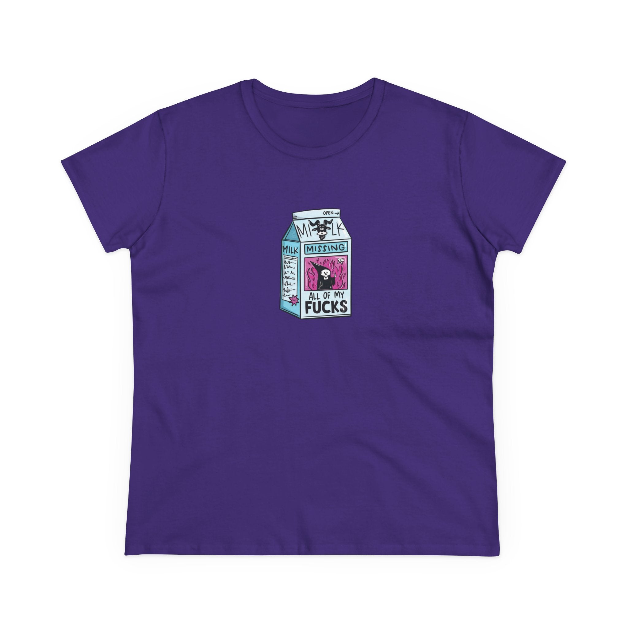 All My Fucks' Cartoon Milk Carton Women's T-Shirt