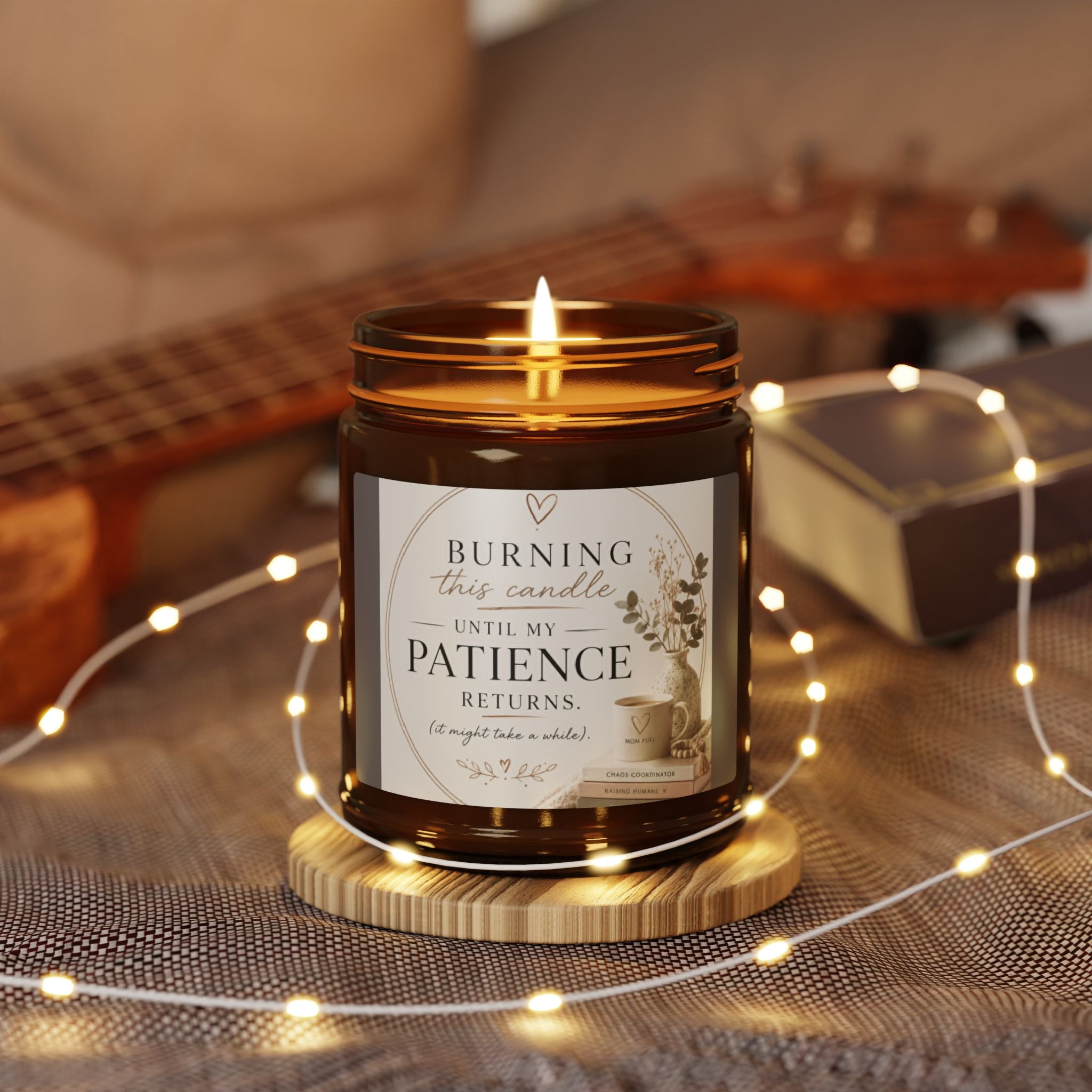 Patience Scented Soy Candle — Amber Jar Aromatherapy Candle (Multiple Sizes)