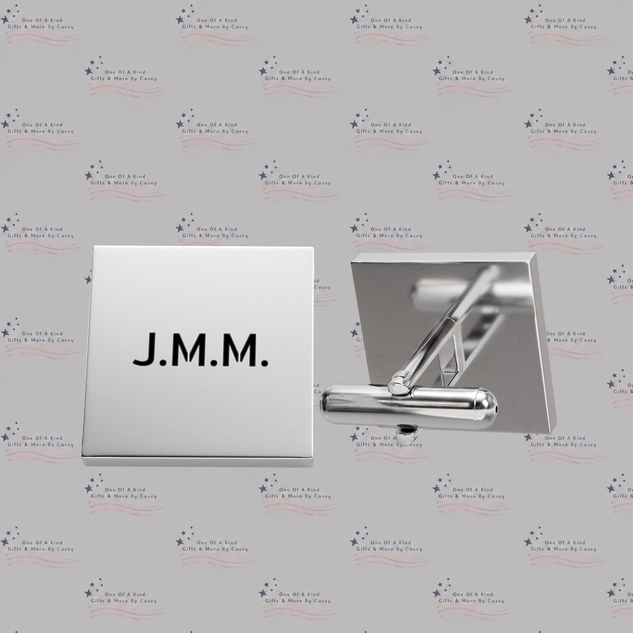 Personalized Gold Square Cufflinks — Custom Engraved "Print it your way" Formal Accessories