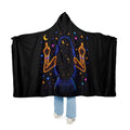 Middle Finger Moon Hooded Blanket – Cozy Reversible Snuggle Throw for Rebellious Women