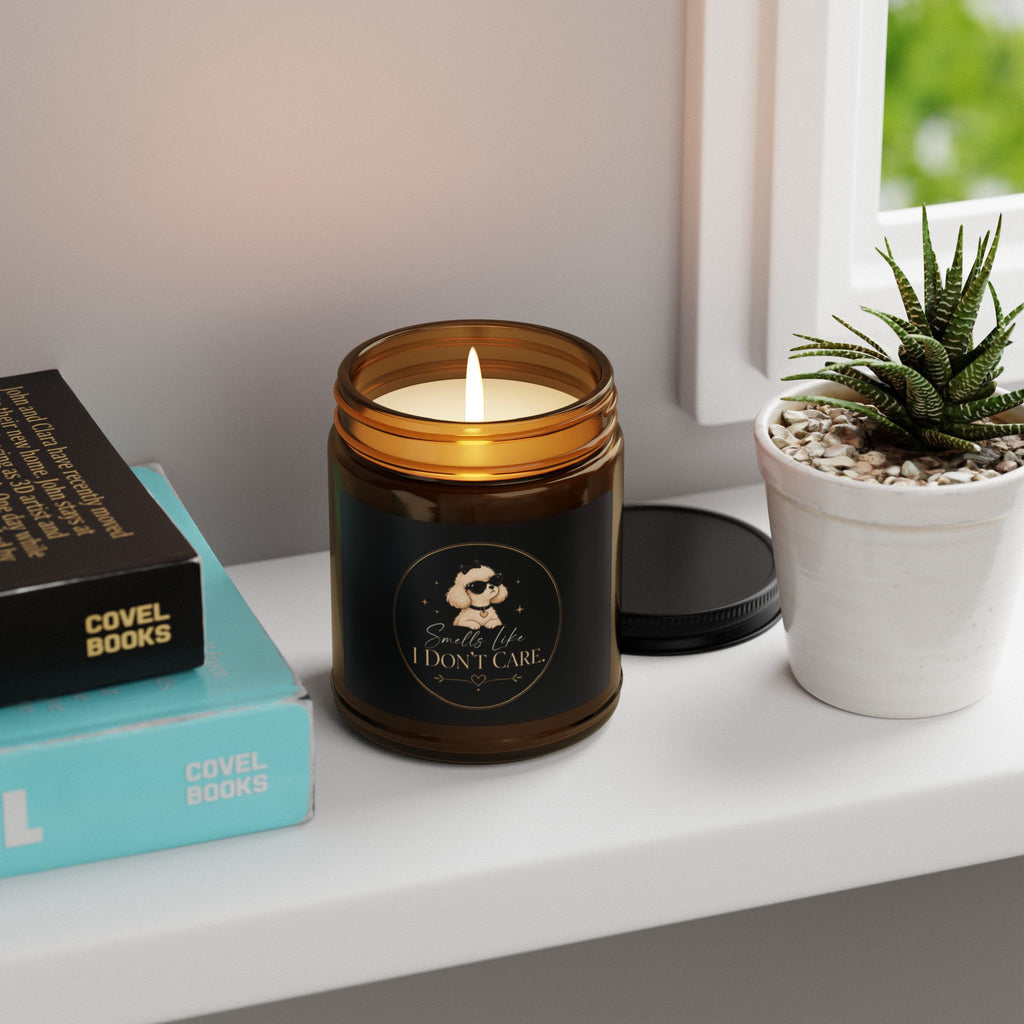 I Don't Care Scented Soy Candle — Amber Jar Aromatherapy Candle (Multi-Size)