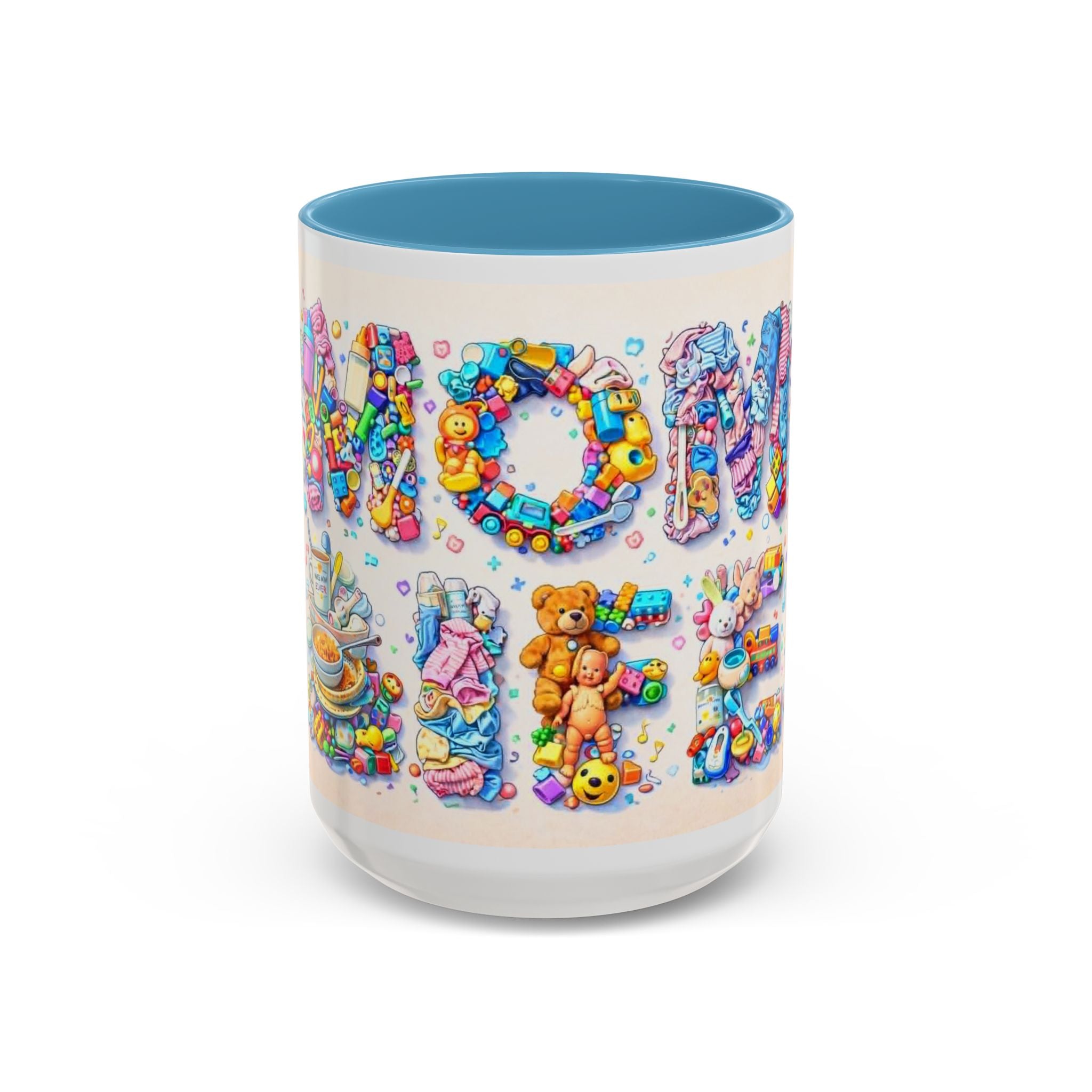 Baby Shower 'Mom to Be' Accent Coffee Mug — Cute Toy Lettering Design