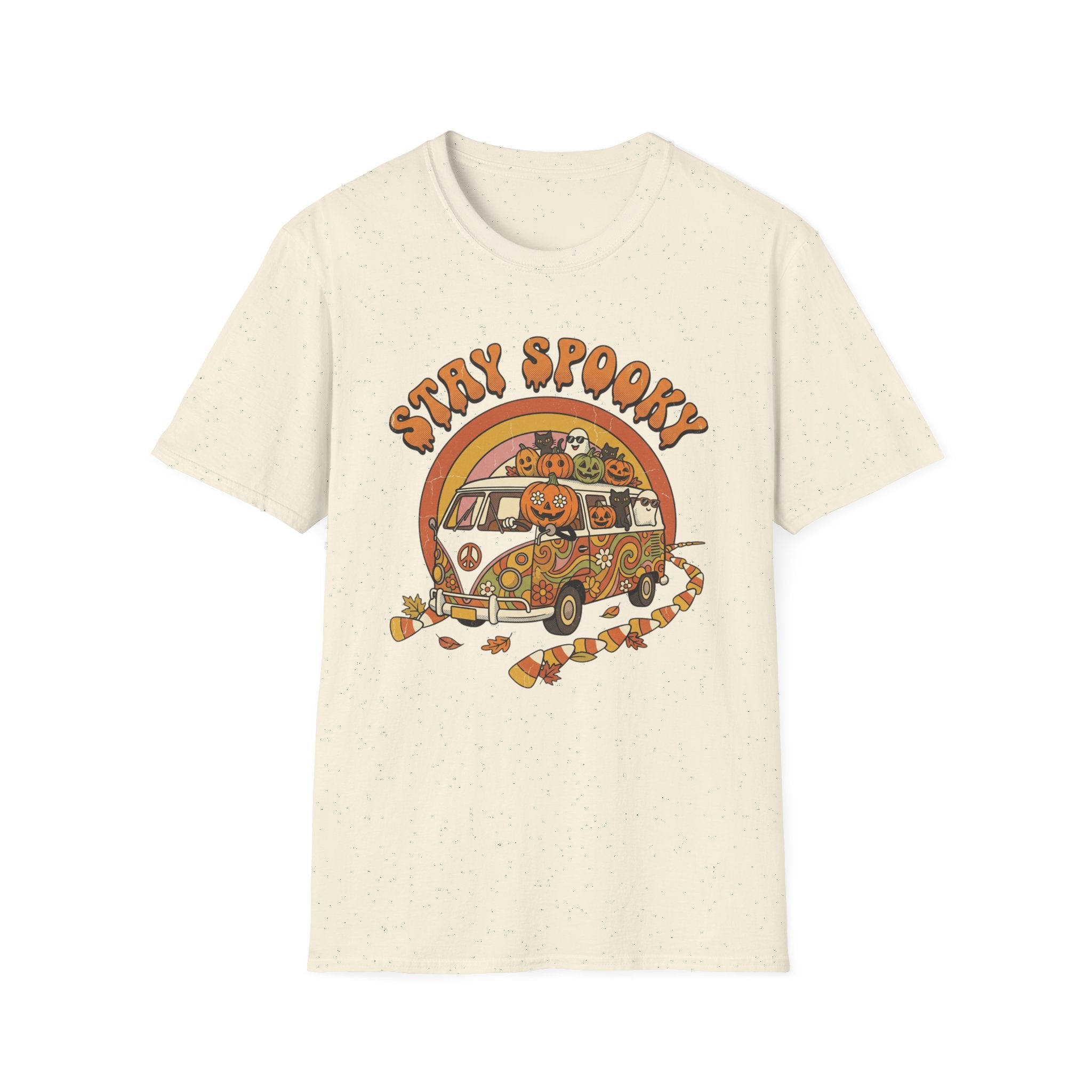 Stay Spooky Halloween T-Shirt — Retro Pumpkin Van Graphic