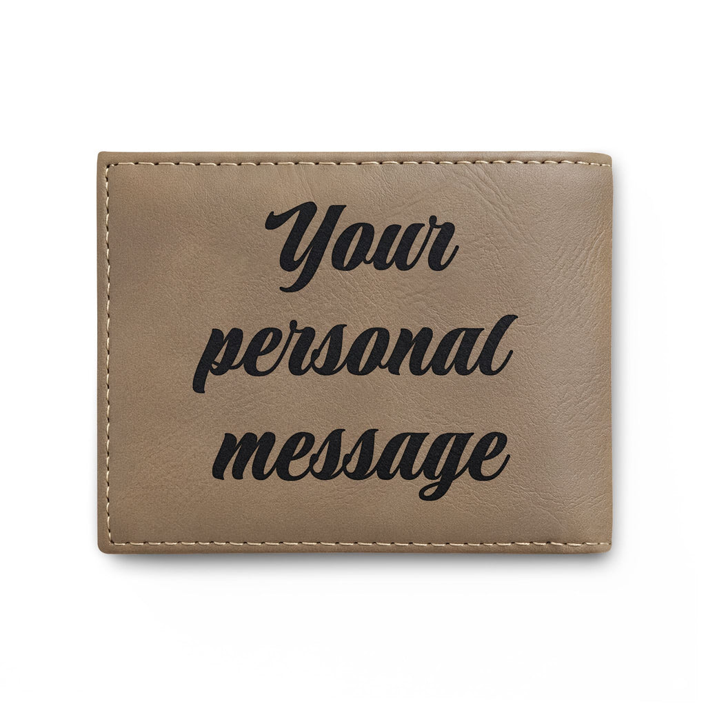 Personalized Bi-Fold Wallet — Custom Name or Message Engraved