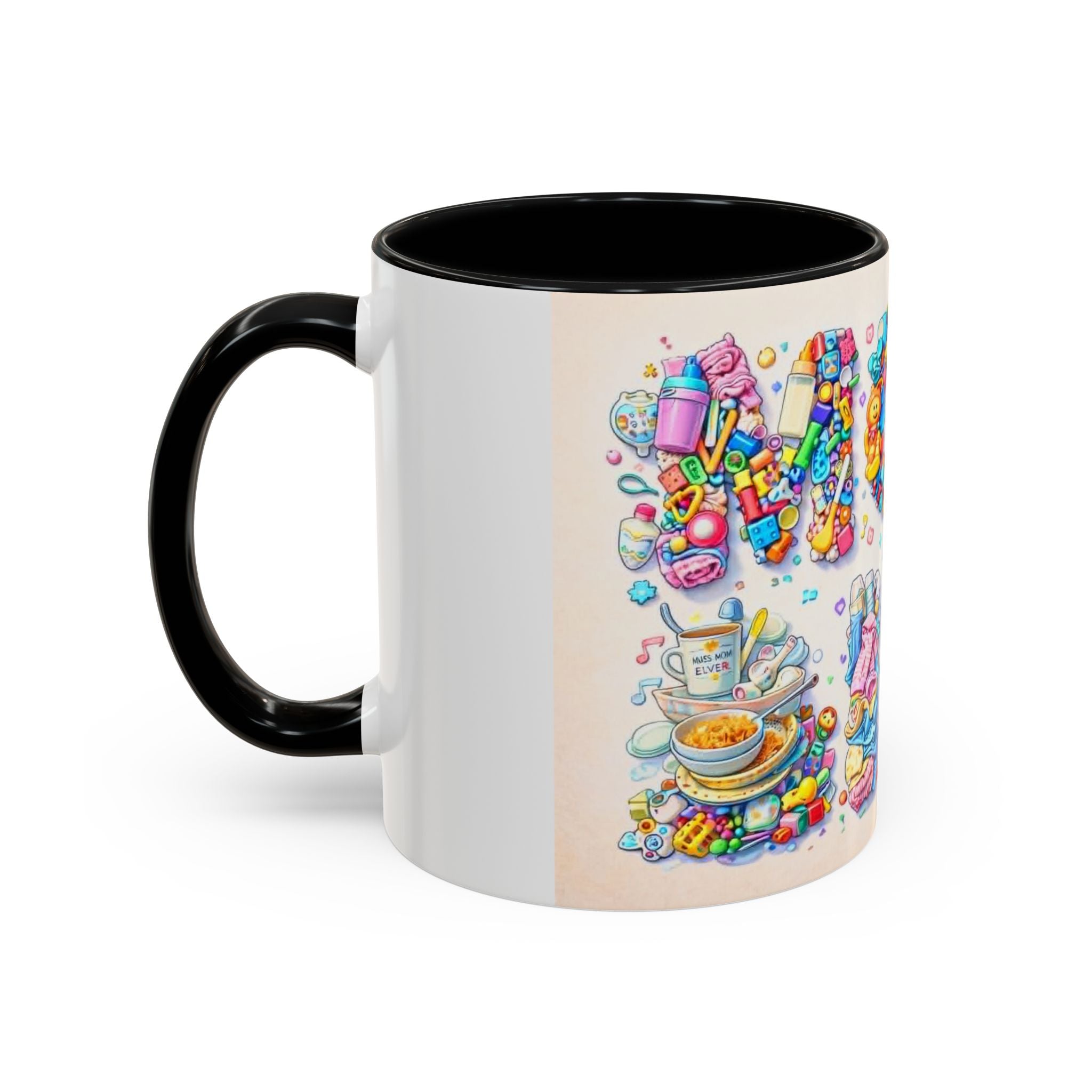 Baby Shower 'Mom to Be' Accent Coffee Mug — Cute Toy Lettering Design