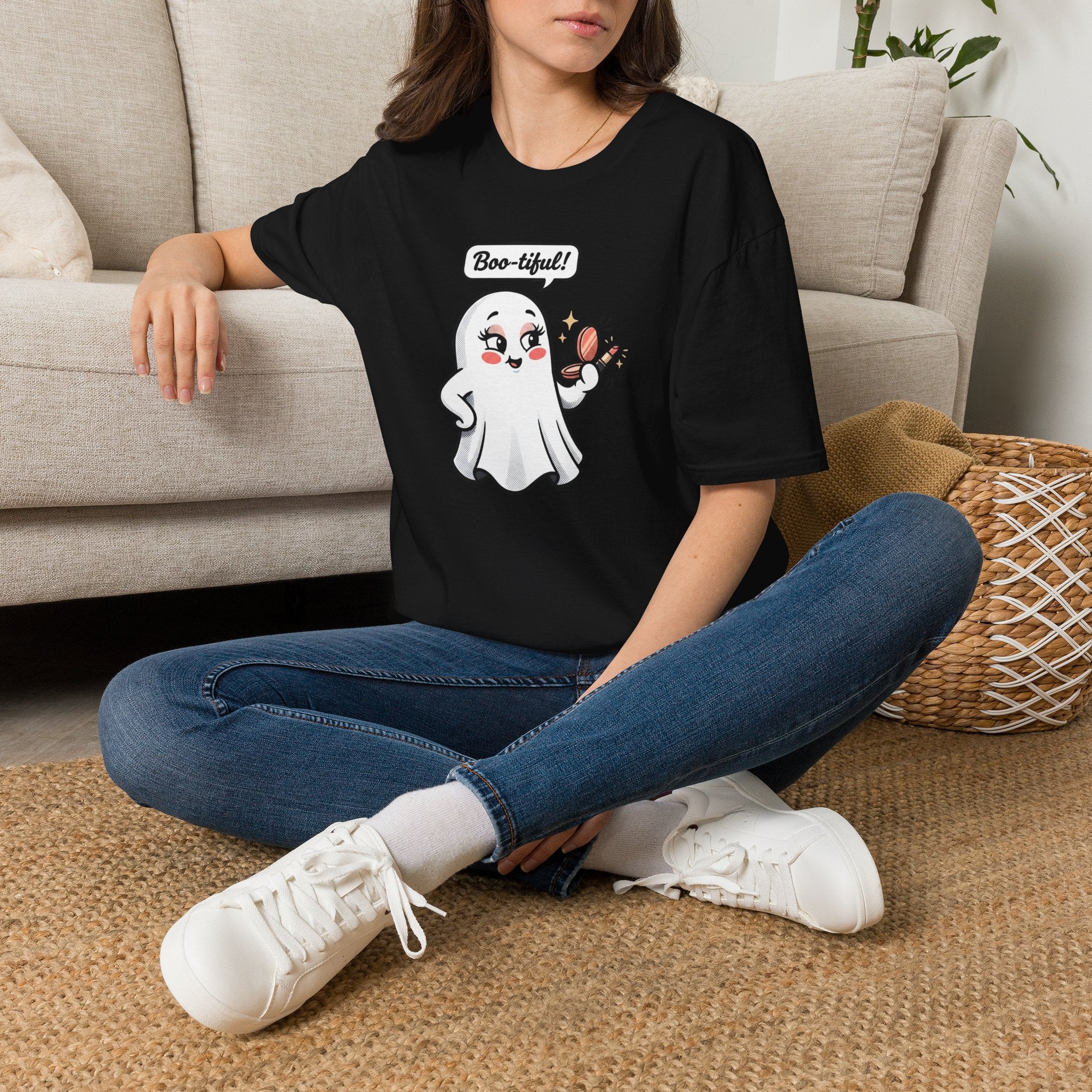 Boo-tiful Ghost T-Shirt — Cute Halloween Spirit Graphic Tee