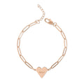 Paperclip Chain Heart Bracelet — Personalized Engraved Name Jewelry