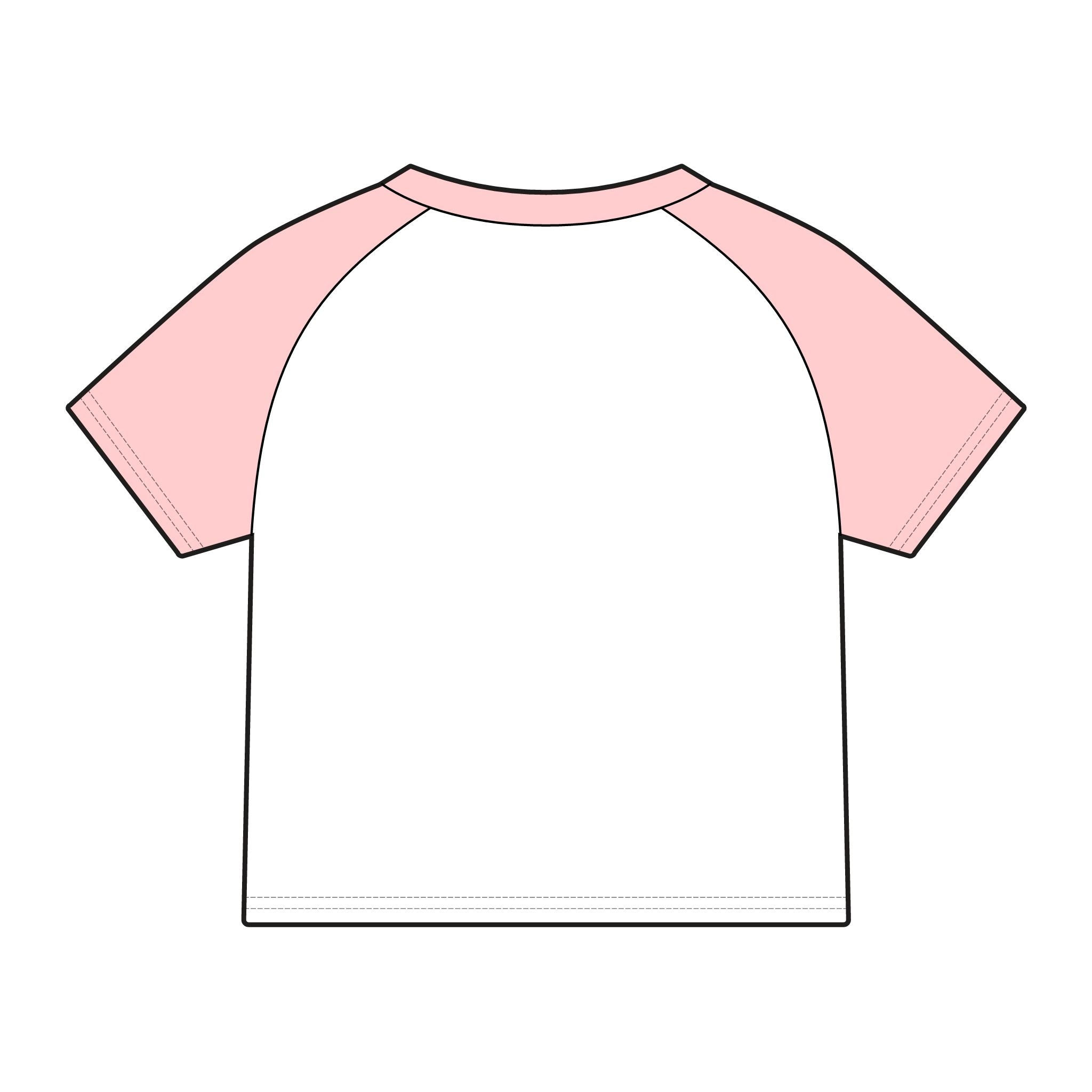 Love Life Raglan Tee — Pink Graphic Baby Tee with Heart & Smiley Design