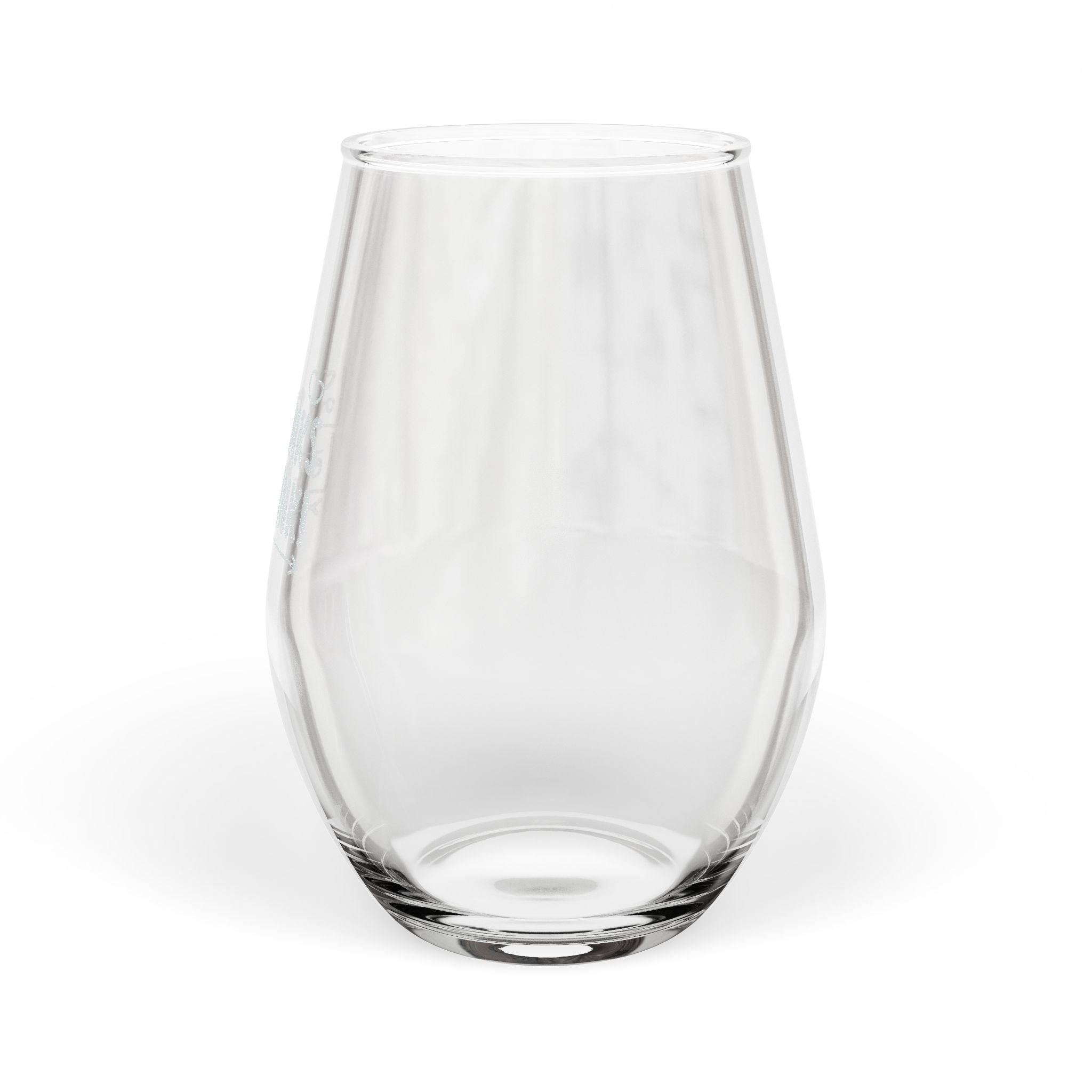 Engraved Stemless Wine Glass 11.5oz — Custom Sparkle State Silhouette