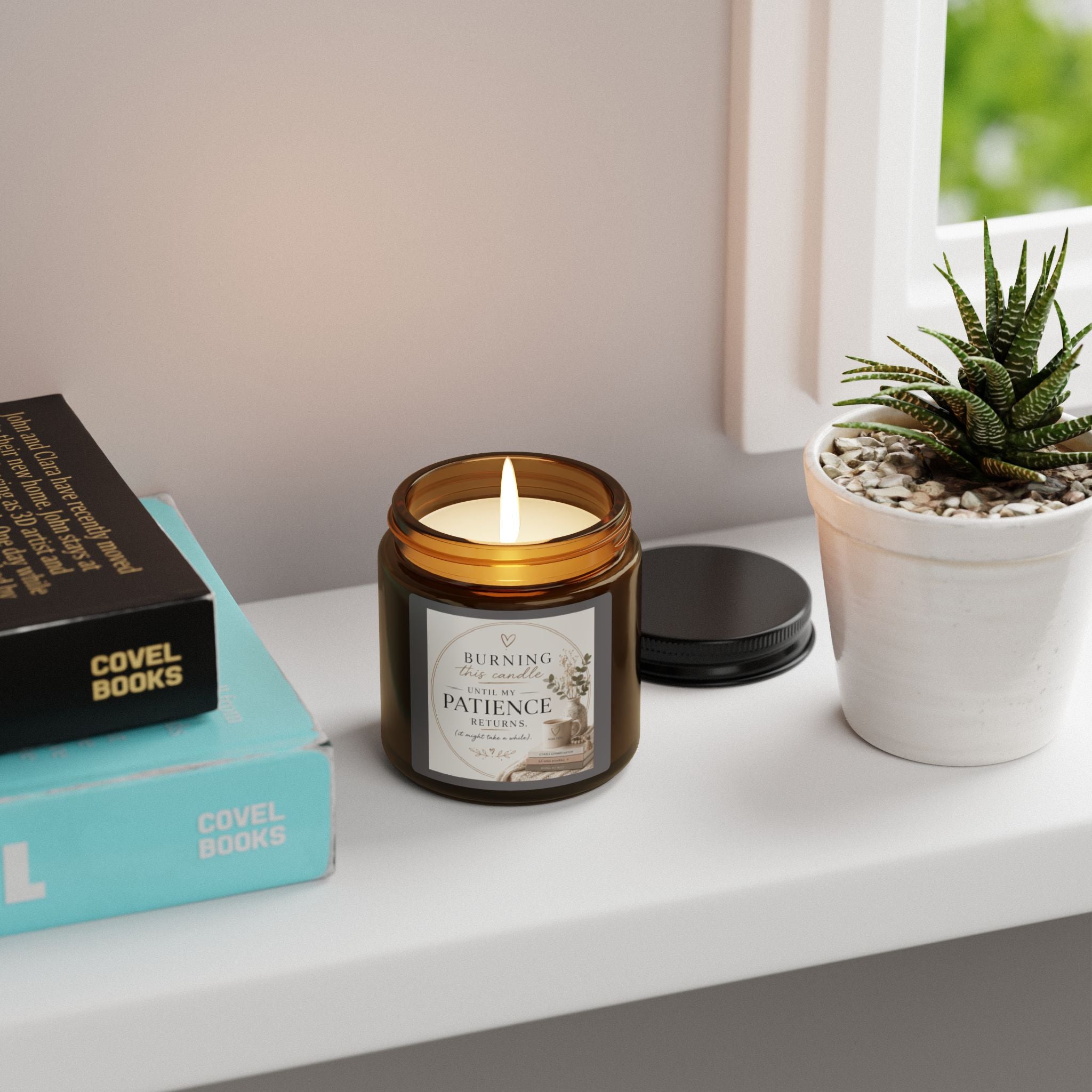 Patience Scented Soy Candle — Amber Jar Aromatherapy Candle (Multiple Sizes)