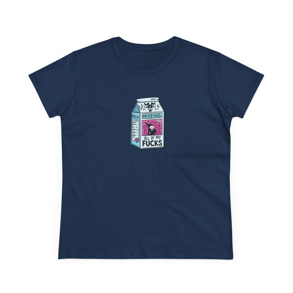 All My Fucks' Cartoon Milk Carton Women's T-Shirt