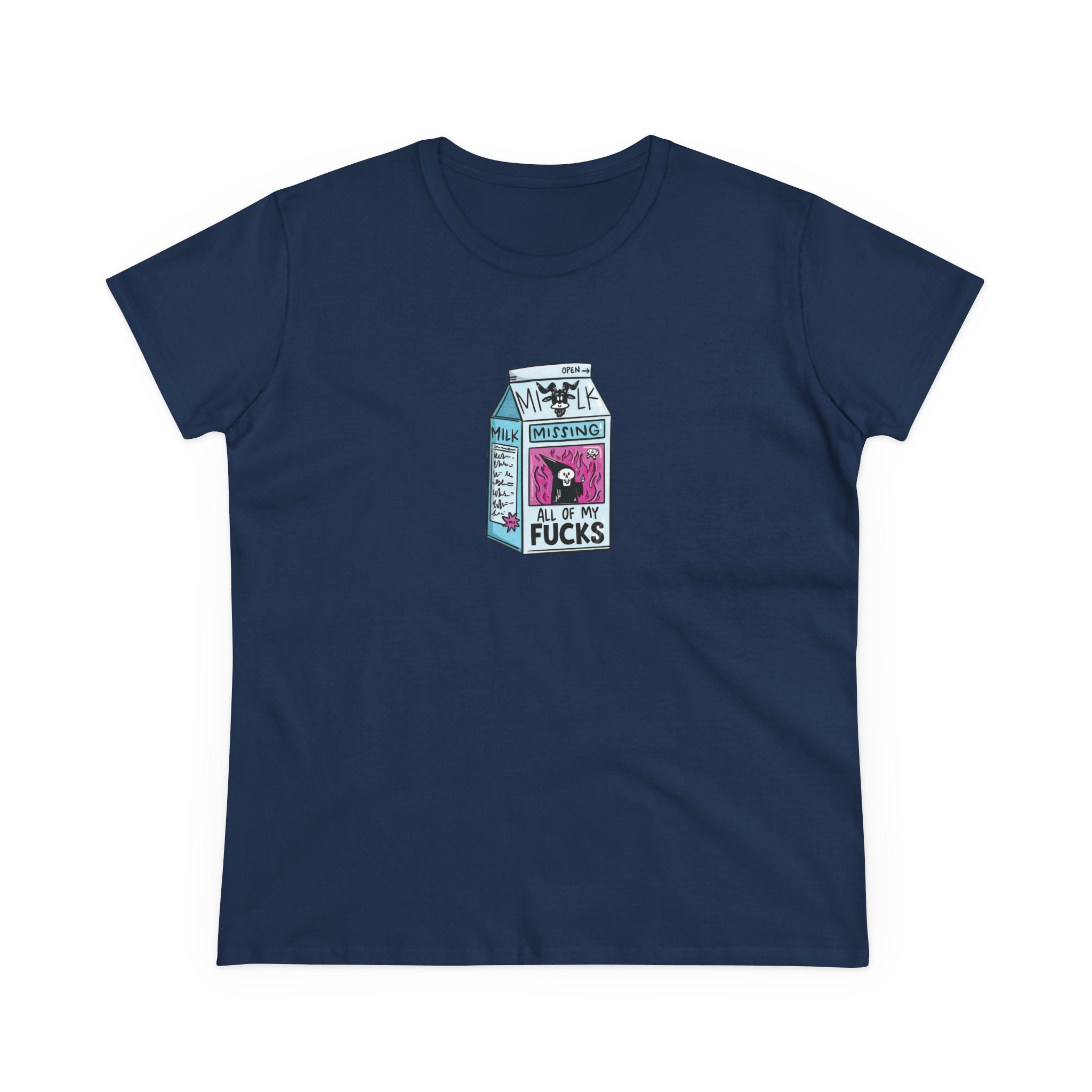 All My Fucks' Cartoon Milk Carton Women's T-Shirt