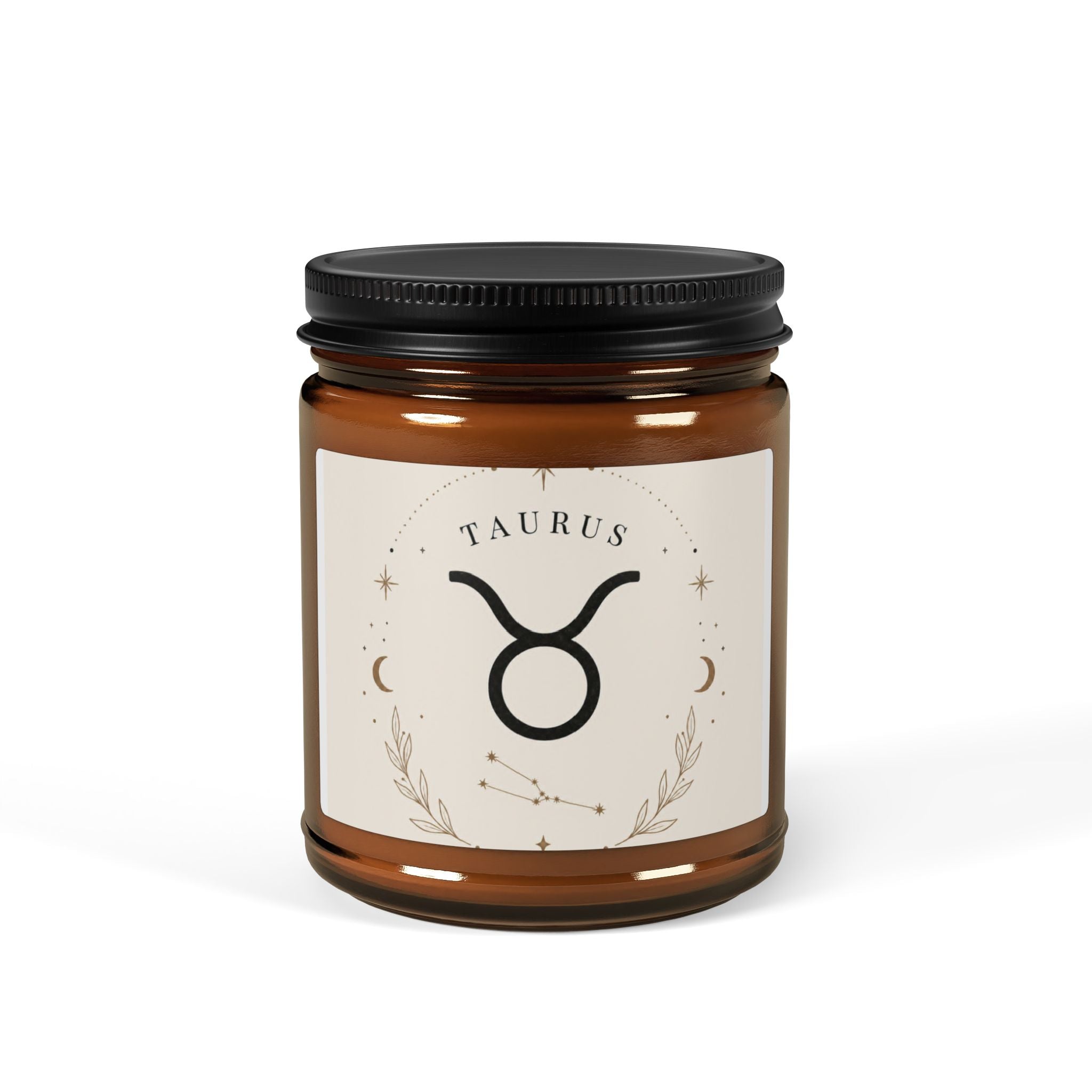 Taurus Scented Soy Candle — Amber Jar Aromatherapy Candle (Multi-Size)