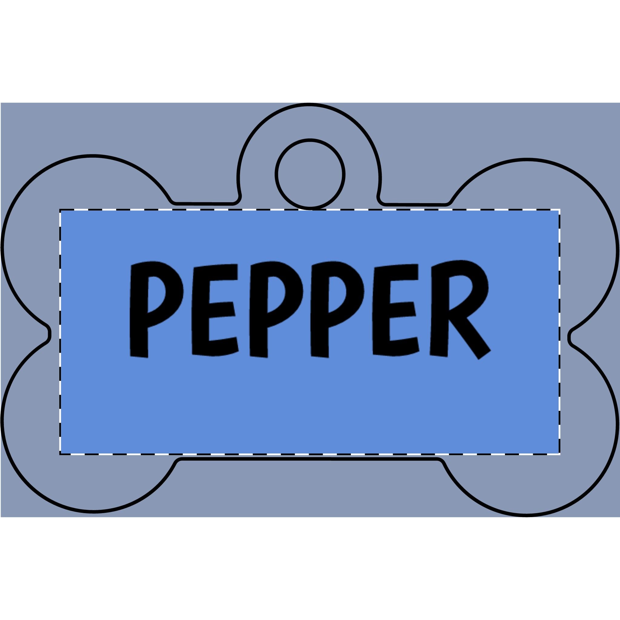 Personalized Bone Pet Tag — Engraved Name 'DUKE' Dog ID Tag