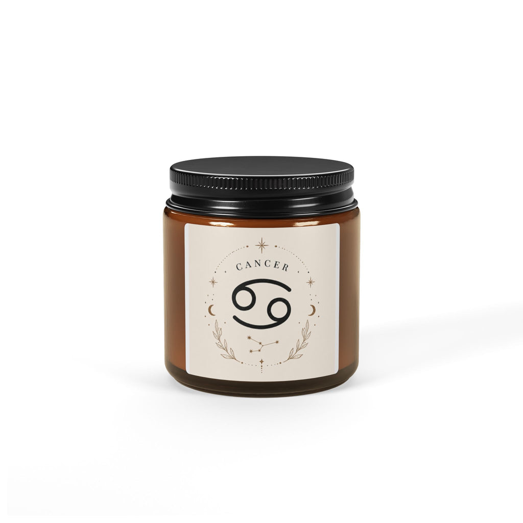 Cancer Zodiac Scented Soy Candle — Amber Jar Aromatherapy (Multi-Size)