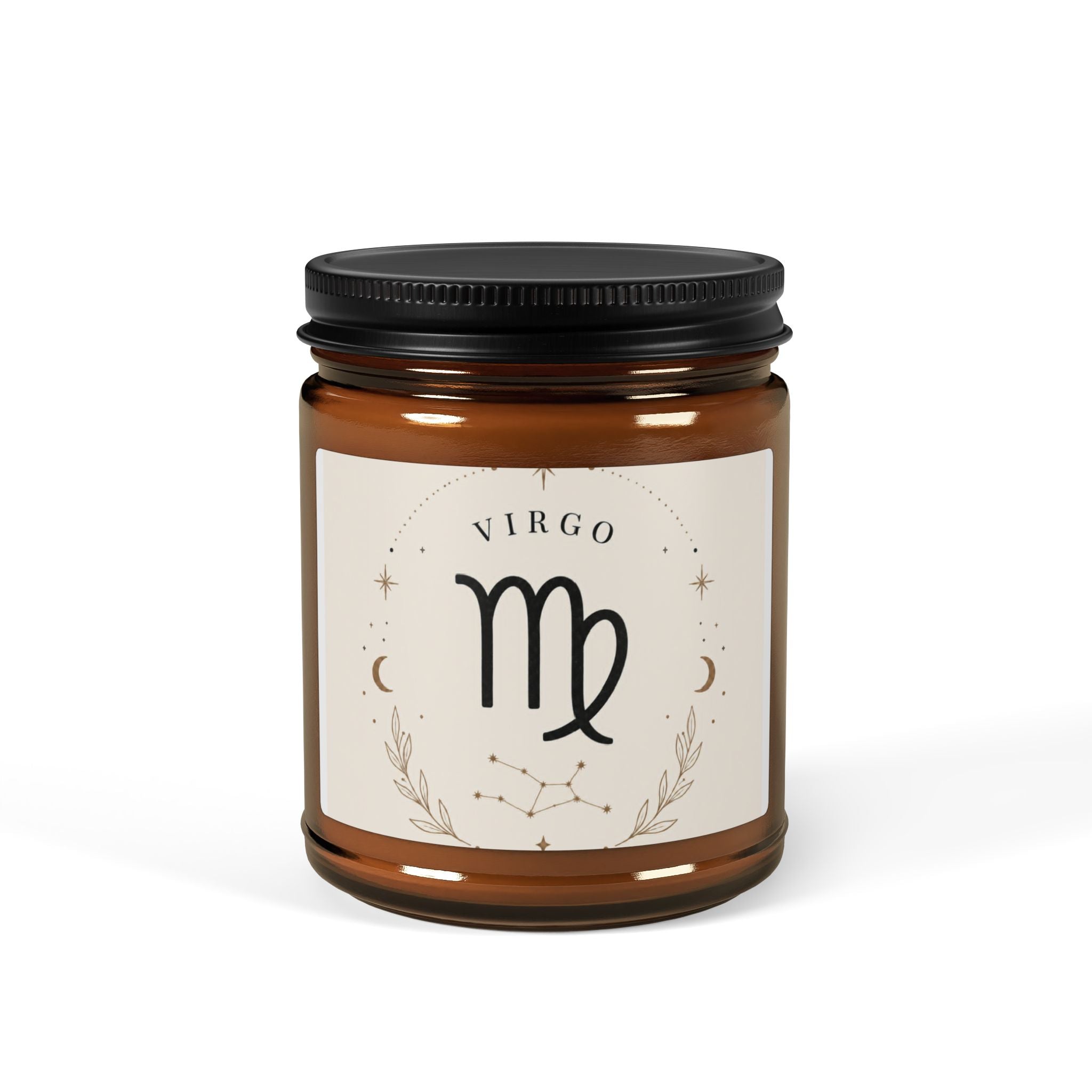 Virgo Scented Soy Candle — Amber Jar Aromatherapy Candle (Multiple Sizes)