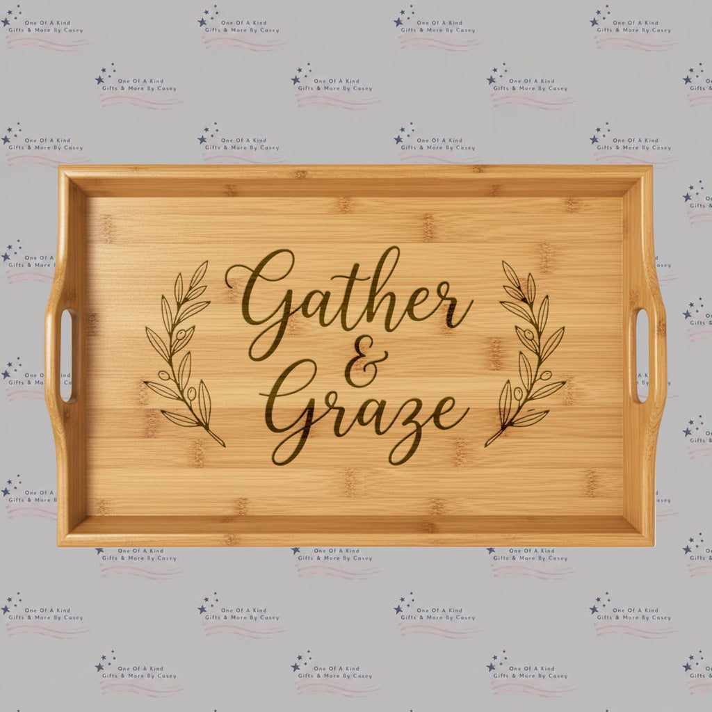 Bamboo Serving Tray — Gather & Graze Engraved Charcuterie Board