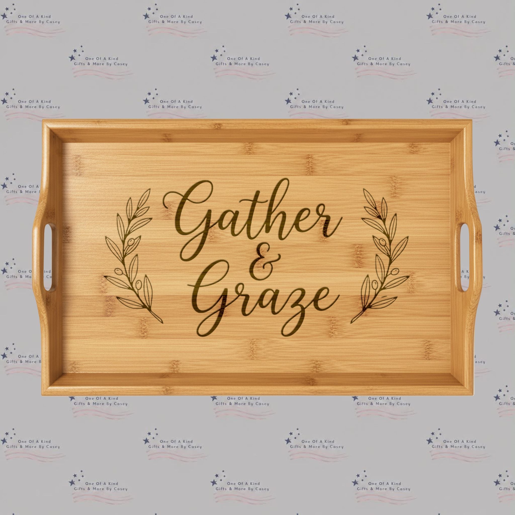 Bamboo Serving Tray — Gather & Graze Engraved Charcuterie Board