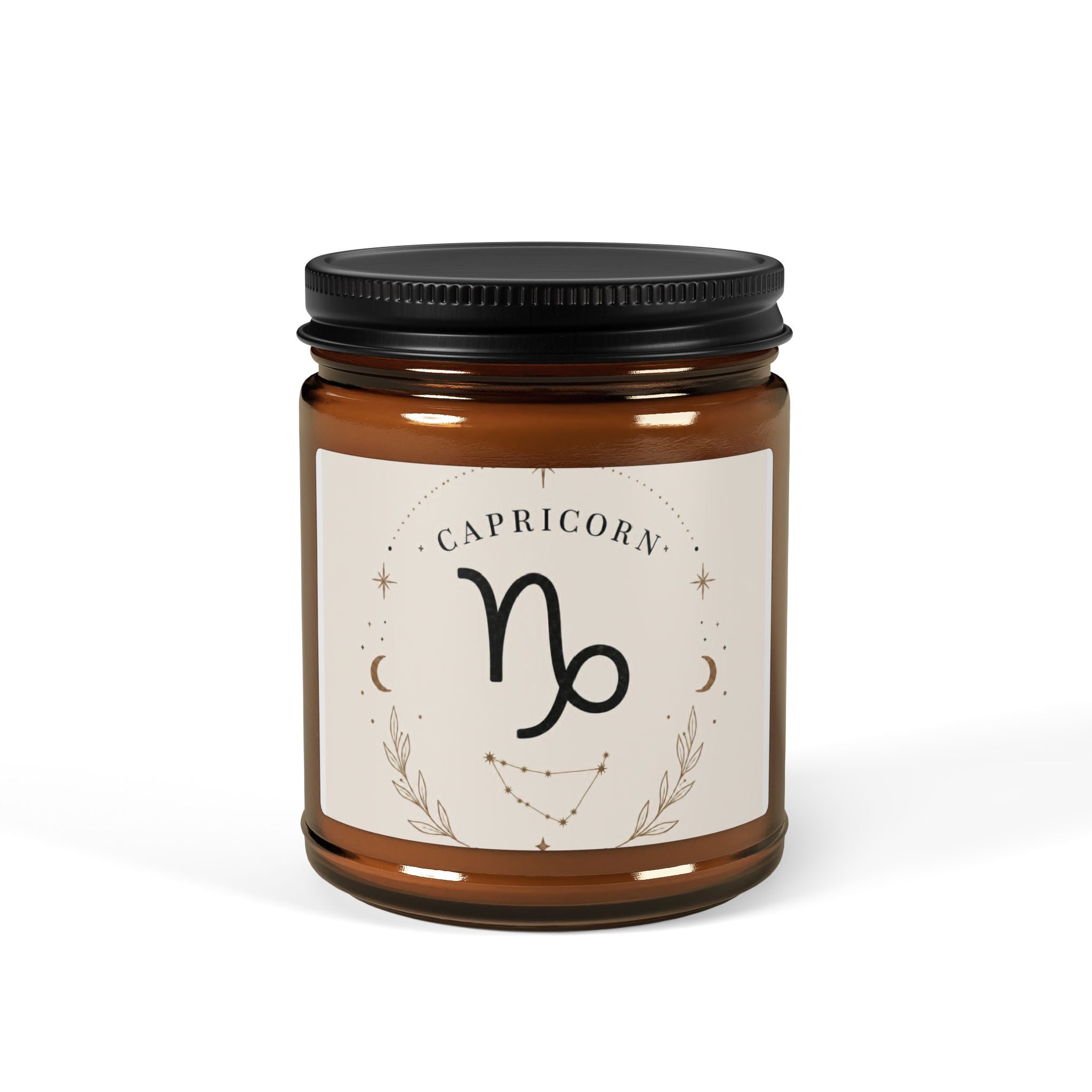 Capricorn Soy Candle — Amber Jar Scented Candle (Zodiac Gift)