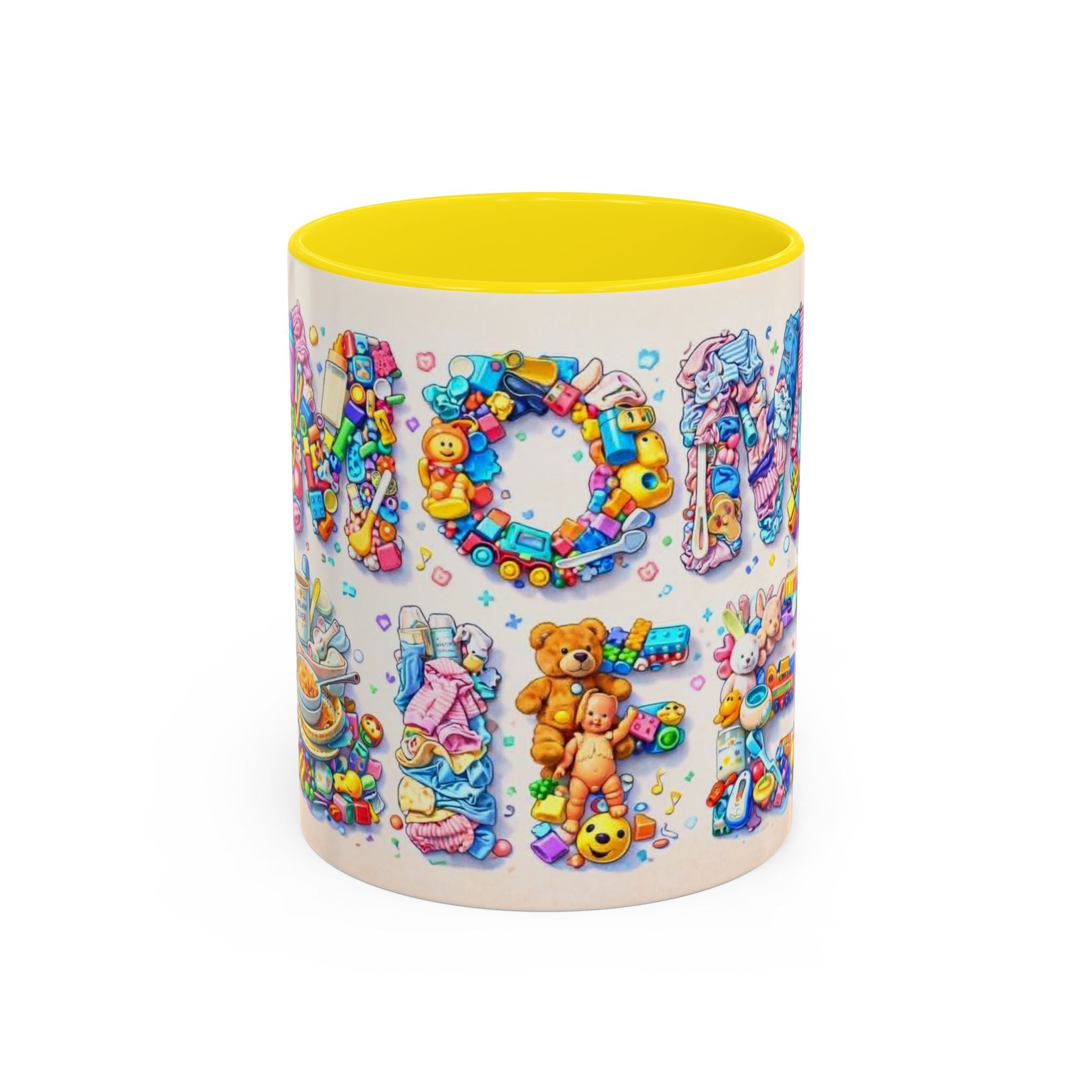 Baby Shower 'Mom to Be' Accent Coffee Mug — Cute Toy Lettering Design