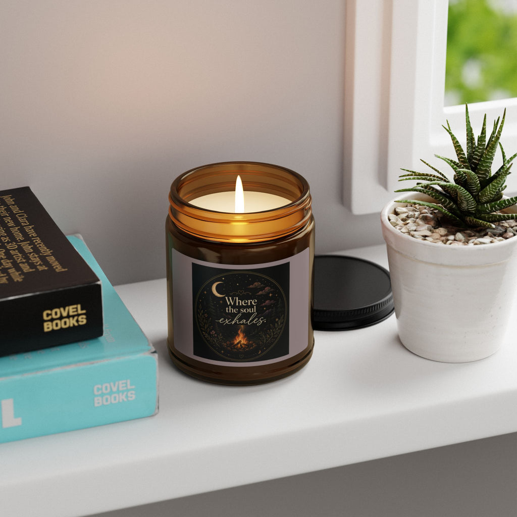 Where the Soul Warms Soy Candle — Amber Jar Scented Candle (Multiple Sizes)