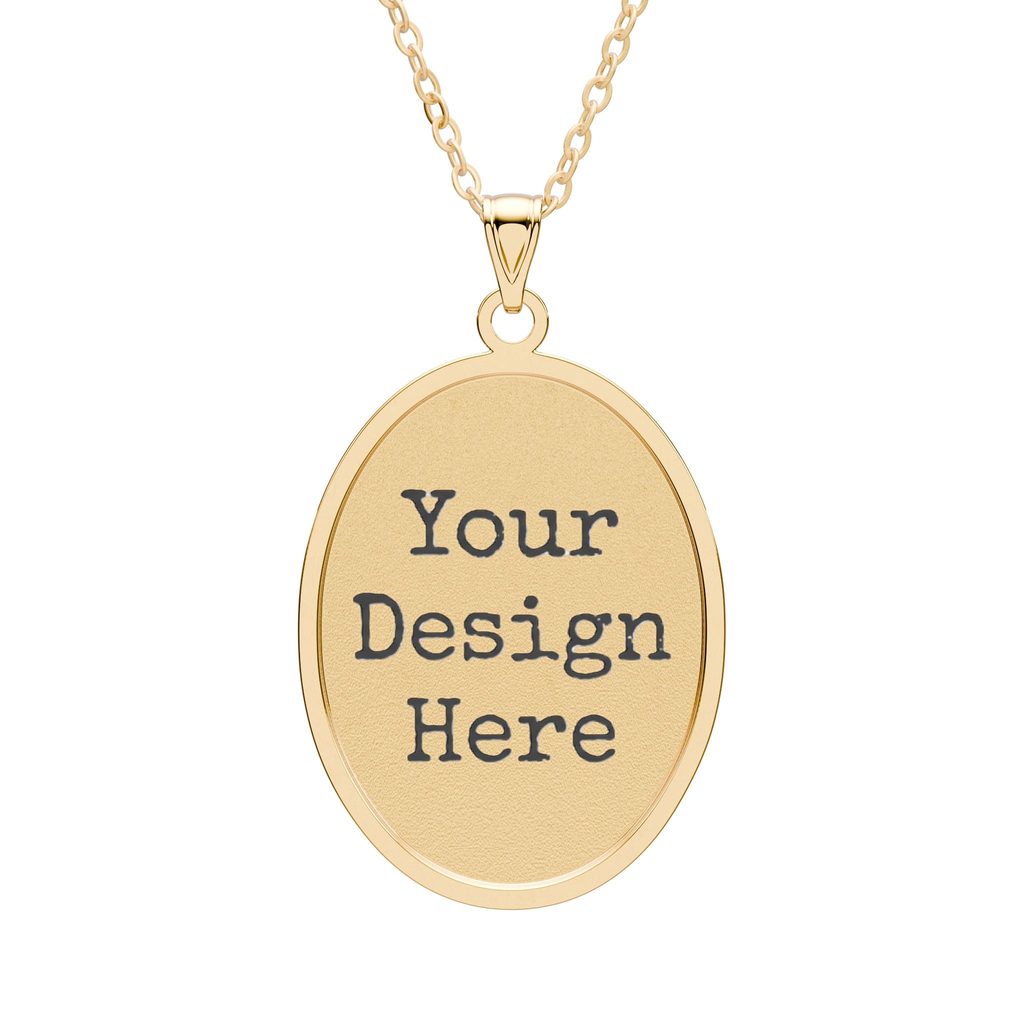 Personalized Oval Pendant Necklace — Custom Photo Engraved Keepsake